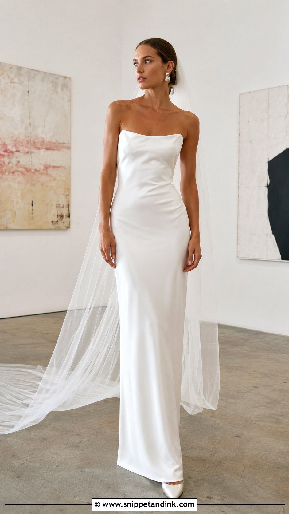 Strapless Satin Column Wedding Dress - Snippet and Ink - 20 Strapless Satin Wedding Dress Ideas