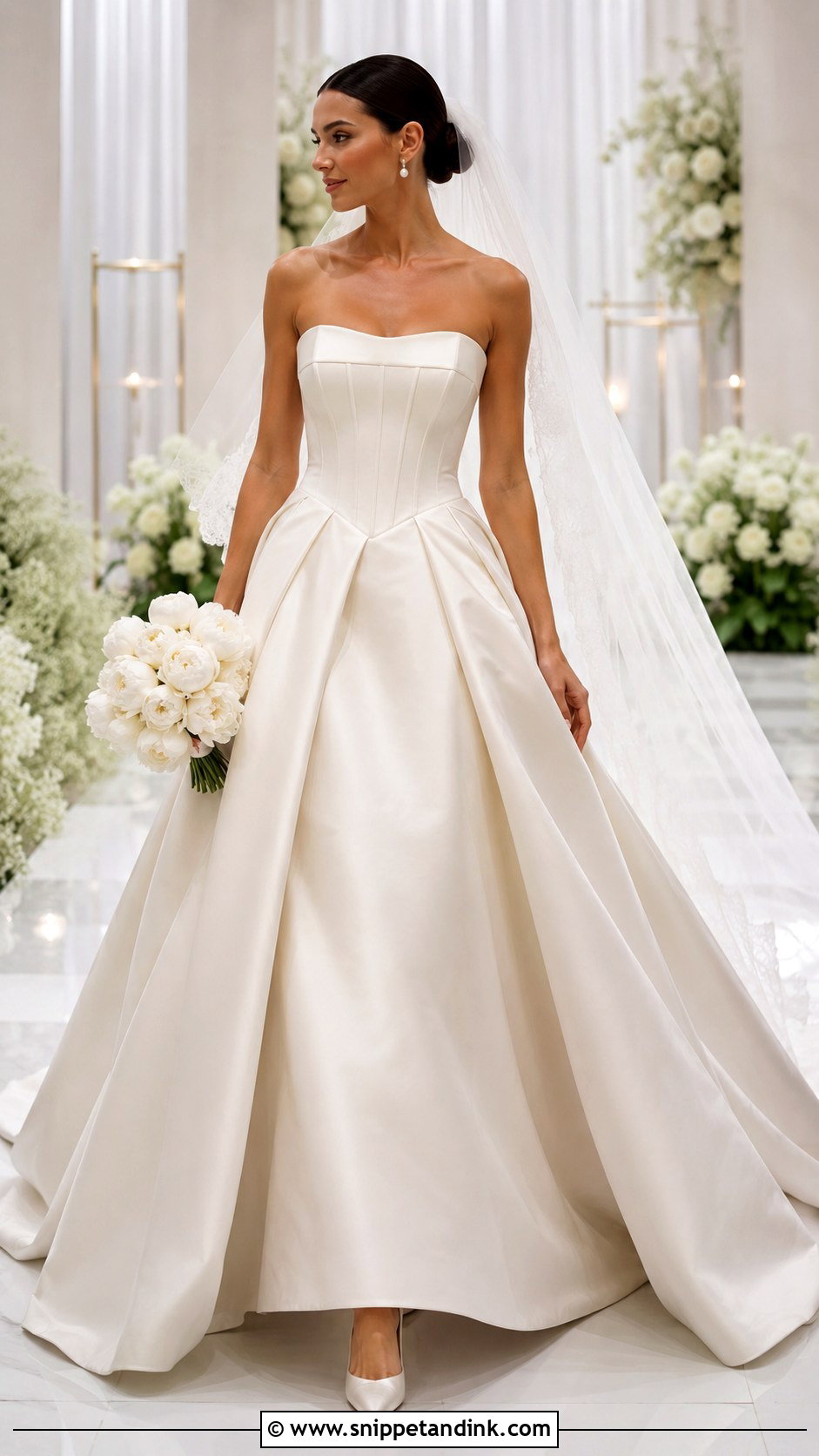 Strapless Satin Corset And Ball Gown Skirt Wedding Dress - Snippet and Ink - 20 Corset and Skirt Wedding Dress Ideas