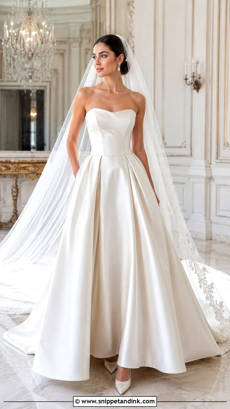 Strapless Satin Corset Ball Gown Wedding Dress - Snippet and Ink - 20 Corset Ball Gown Wedding Dress Ideas