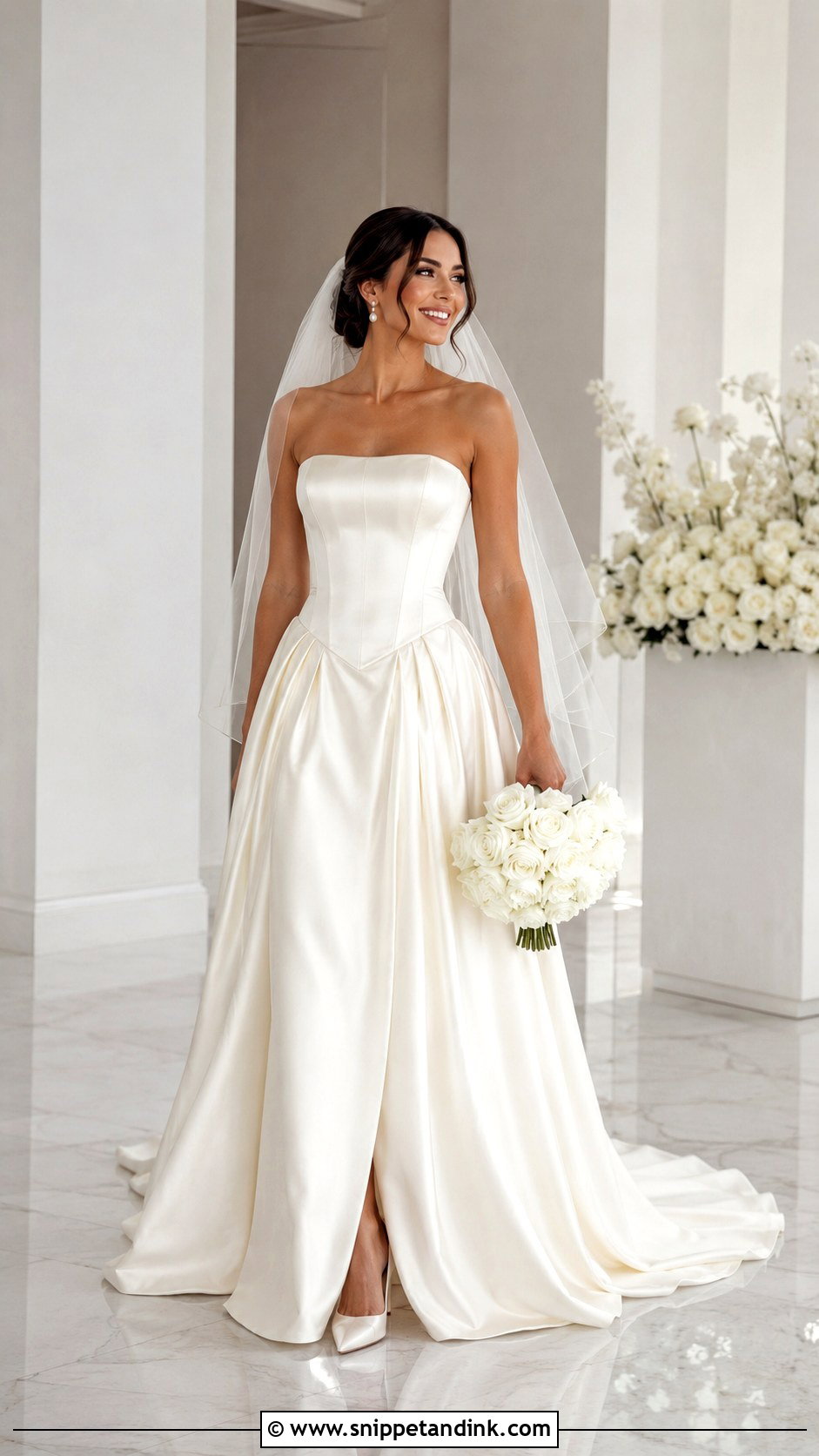 Strapless Satin Corset Bridal Dress - Snippet and Ink - 20 Corset Bride Dress Ideas