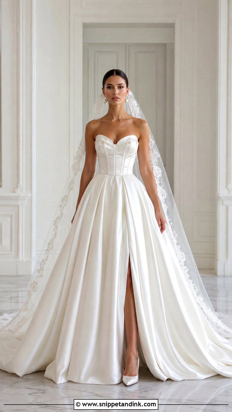 Strapless Satin Corset Bridal Gown - Snippet and Ink - 20 Corset Bridal Gown Ideas