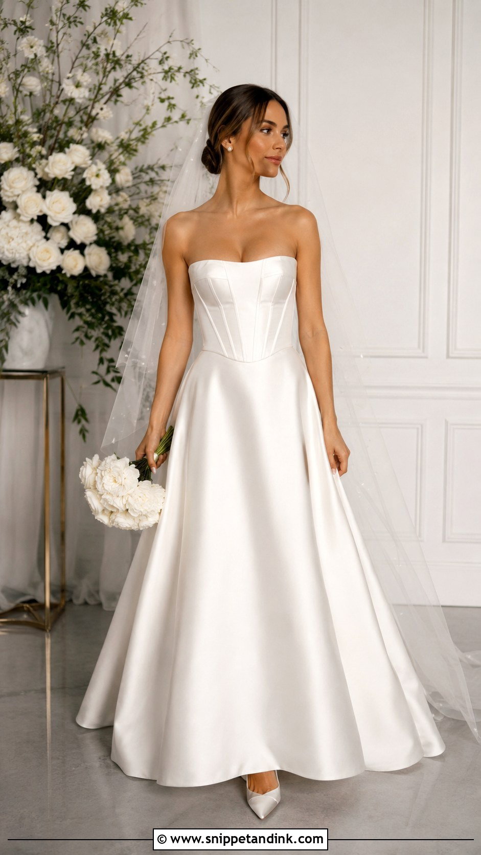 Strapless Satin Corset Wedding Dress - Snippet and Ink - 25 Satin Corset Wedding Dress Ideas