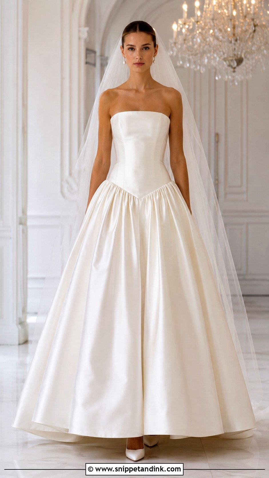 Strapless Satin Drop Waist Wedding Dress - Snippet and Ink - 20 Dropwaist Wedding Dresses