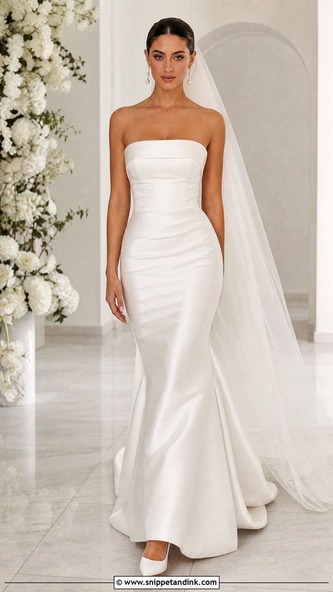 Strapless Satin Fitted Wedding Dress - Snippet and Ink - 20 Tight Fitted Wedding Dresses