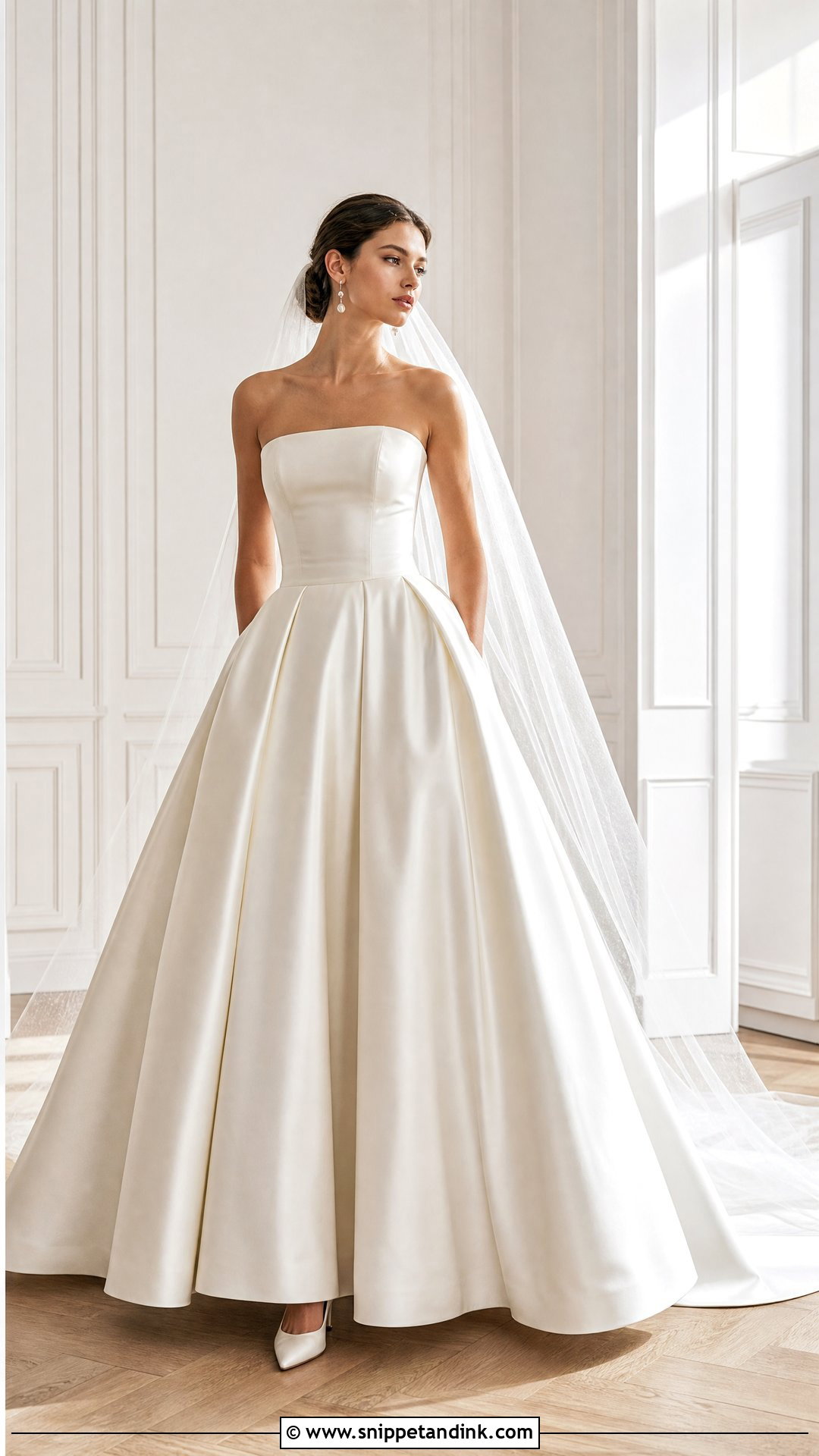 Strapless Satin Full Skirt Wedding Dress - Snippet and Ink - 20 Full Skirt Wedding Dress Ideas