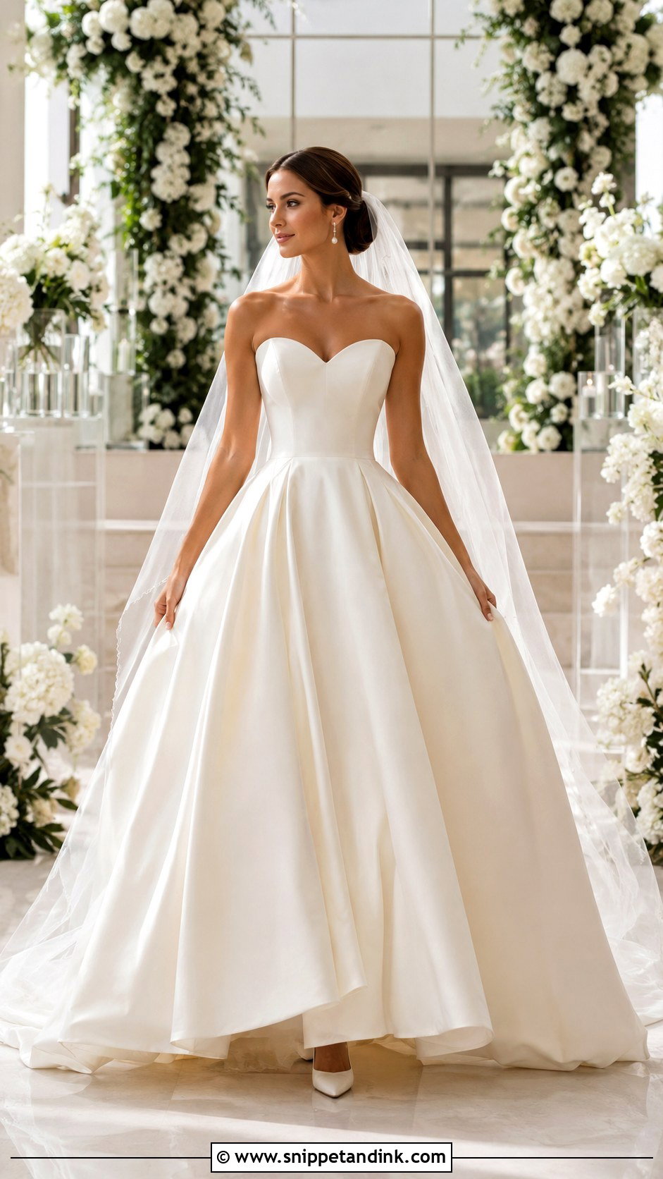 Strapless Satin Heart Shaped Wedding Dress - Snippet and Ink - 20 Heart Shaped Wedding Dress Ideas