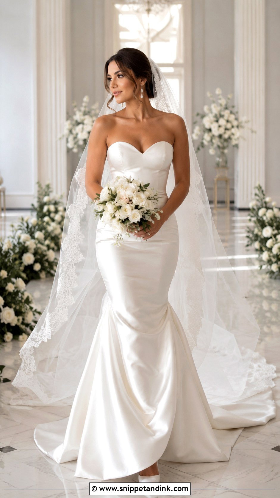 Strapless Satin Mermaid Bridal Dress - Snippet and Ink - 20 Mermaid Bridal Dresses