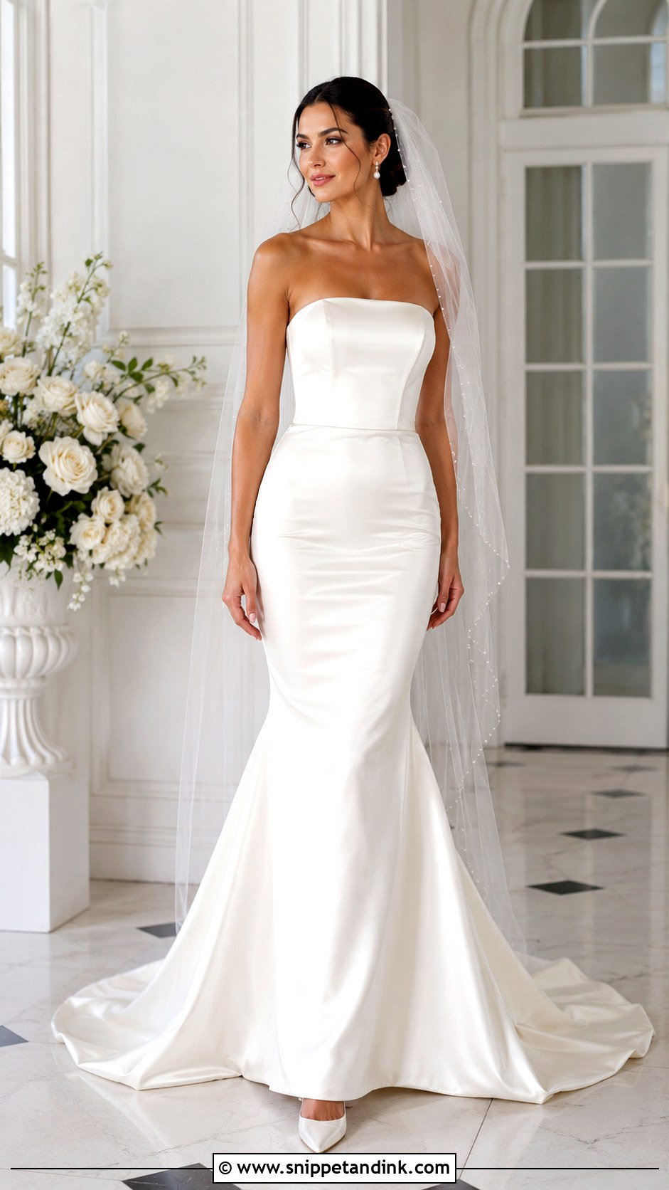 Strapless Satin Mermaid Bridal Dress - Snippet and Ink - 25 Mermaid Bridal Dress Ideas