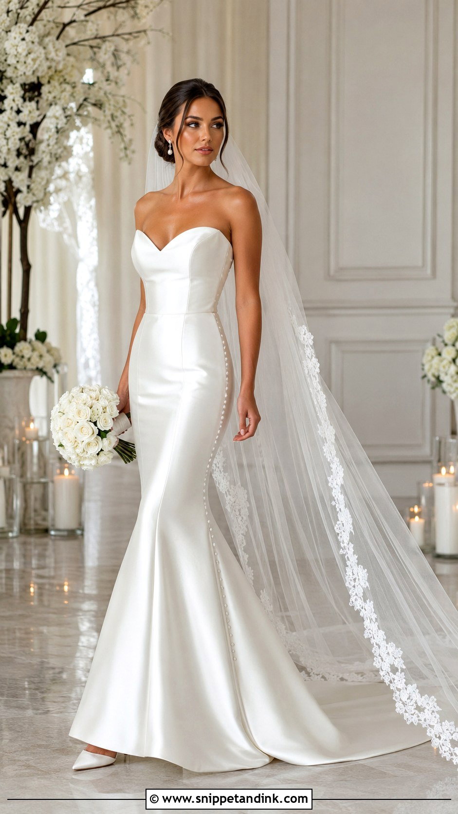 Strapless Satin Mermaid Bridal Gown - Snippet and Ink - 20 Mermaid Bridal Gowns