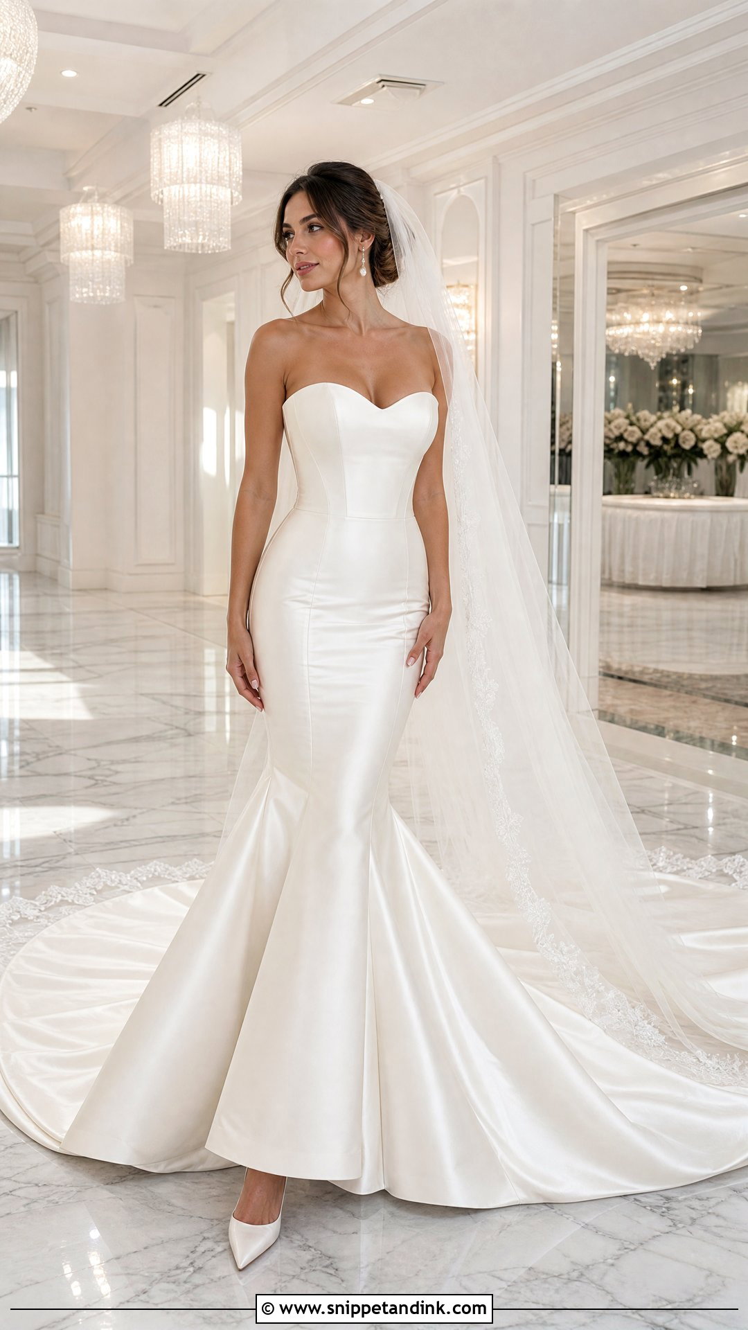 Strapless Satin Mermaid Wedding Dress - Snippet and Ink - 20 Mermaid Trumpet Wedding Dress Ideas