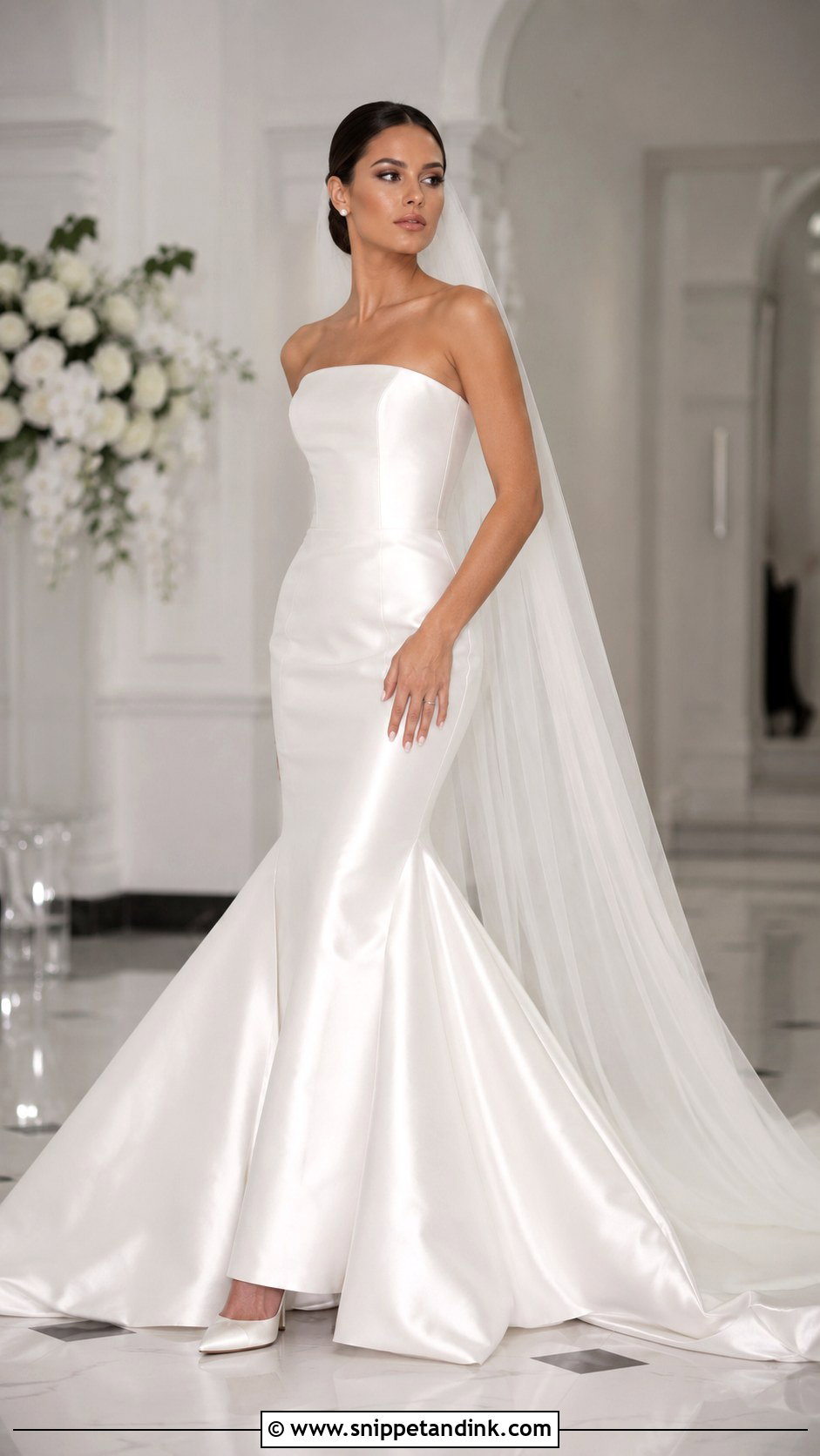Strapless Satin Mermaid Wedding Dress - Snippet and Ink - 25 Strapless Mermaid Wedding Dress Ideas