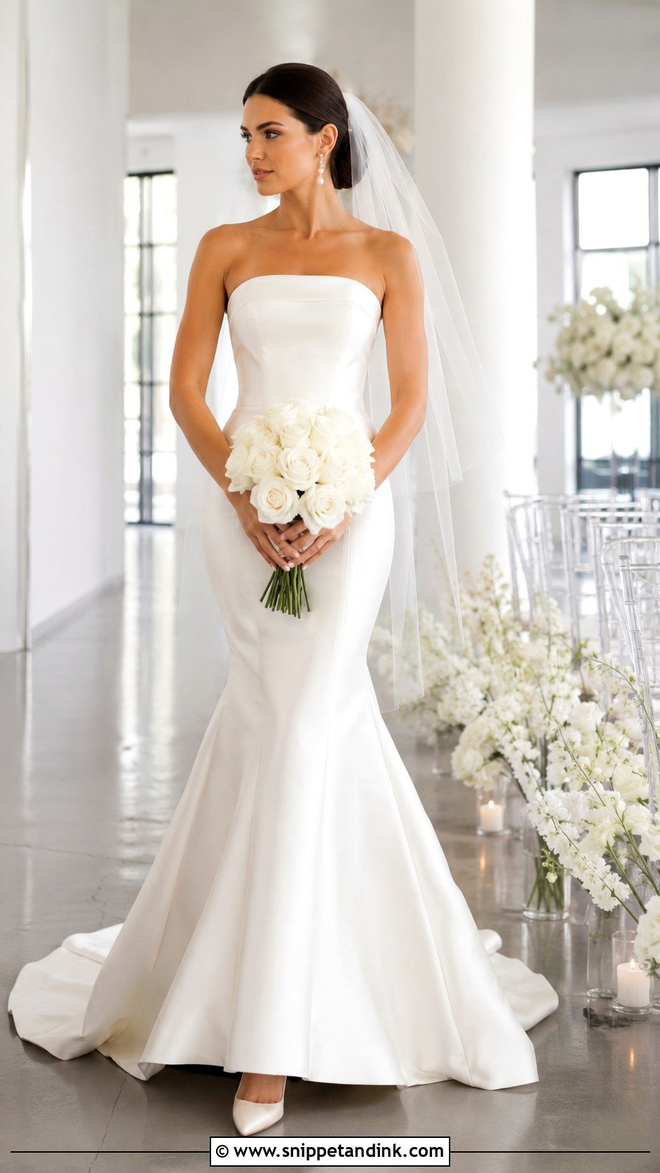 Strapless Satin Mermaid Wedding Dress - Snippet and Ink - 20 Fitted Elegant Wedding Dresses