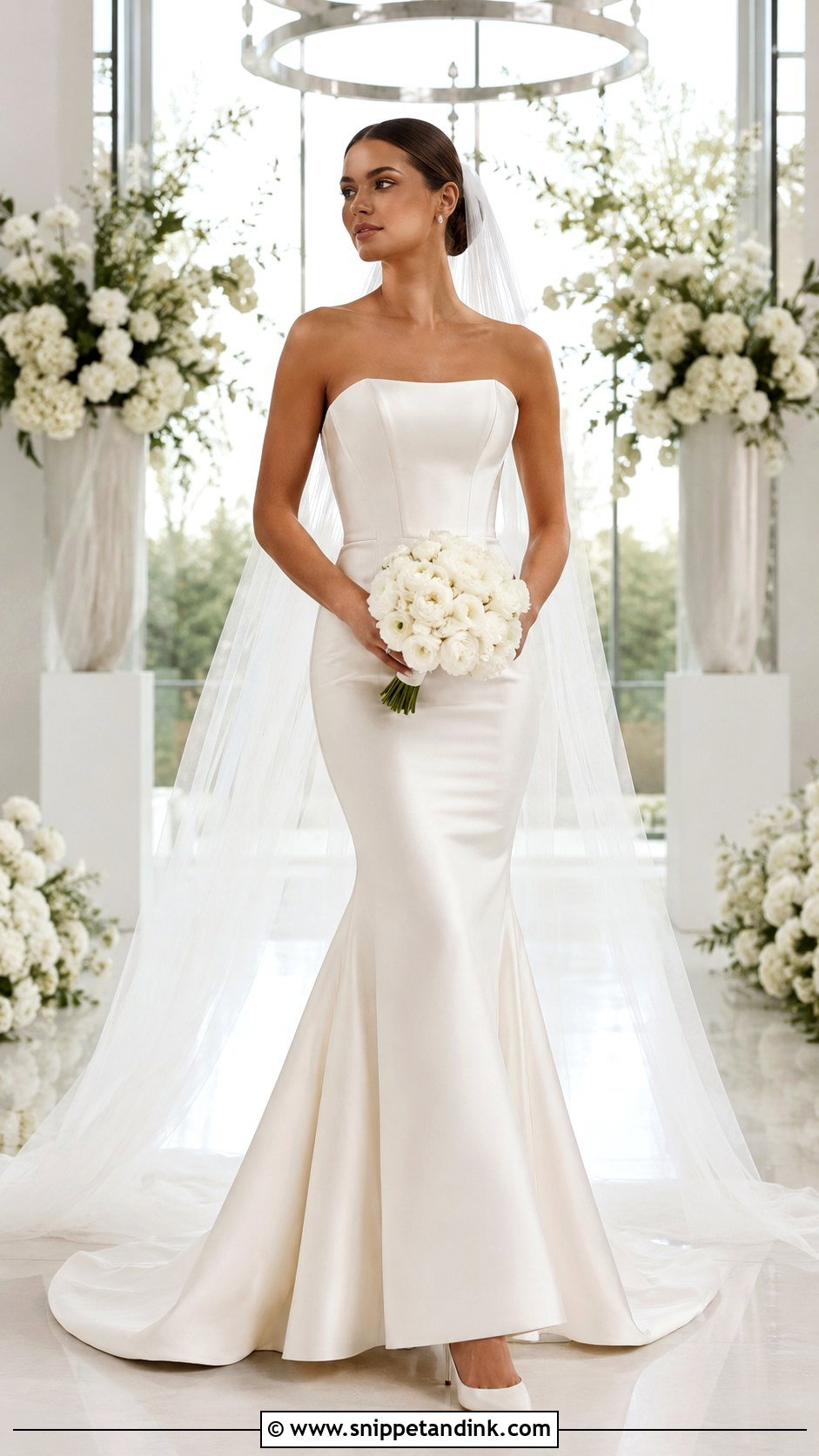 Strapless Satin Mermaid Wedding Dress - Snippet and Ink - 20 Form Fitting Wedding Dresses