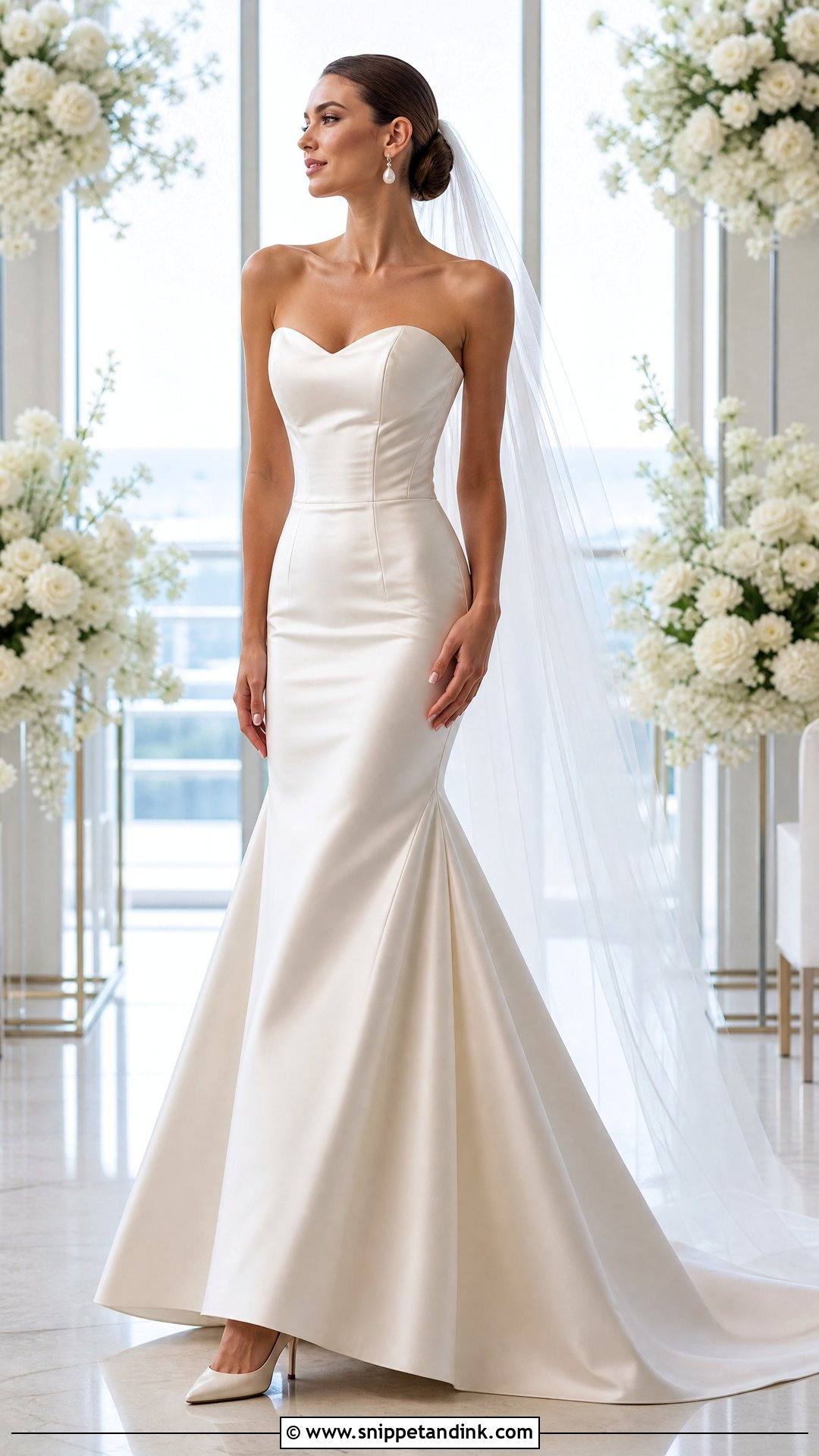 Strapless Satin Mermaid Wedding Dress - Snippet and Ink - 20 Tight Fitting Wedding Dresses