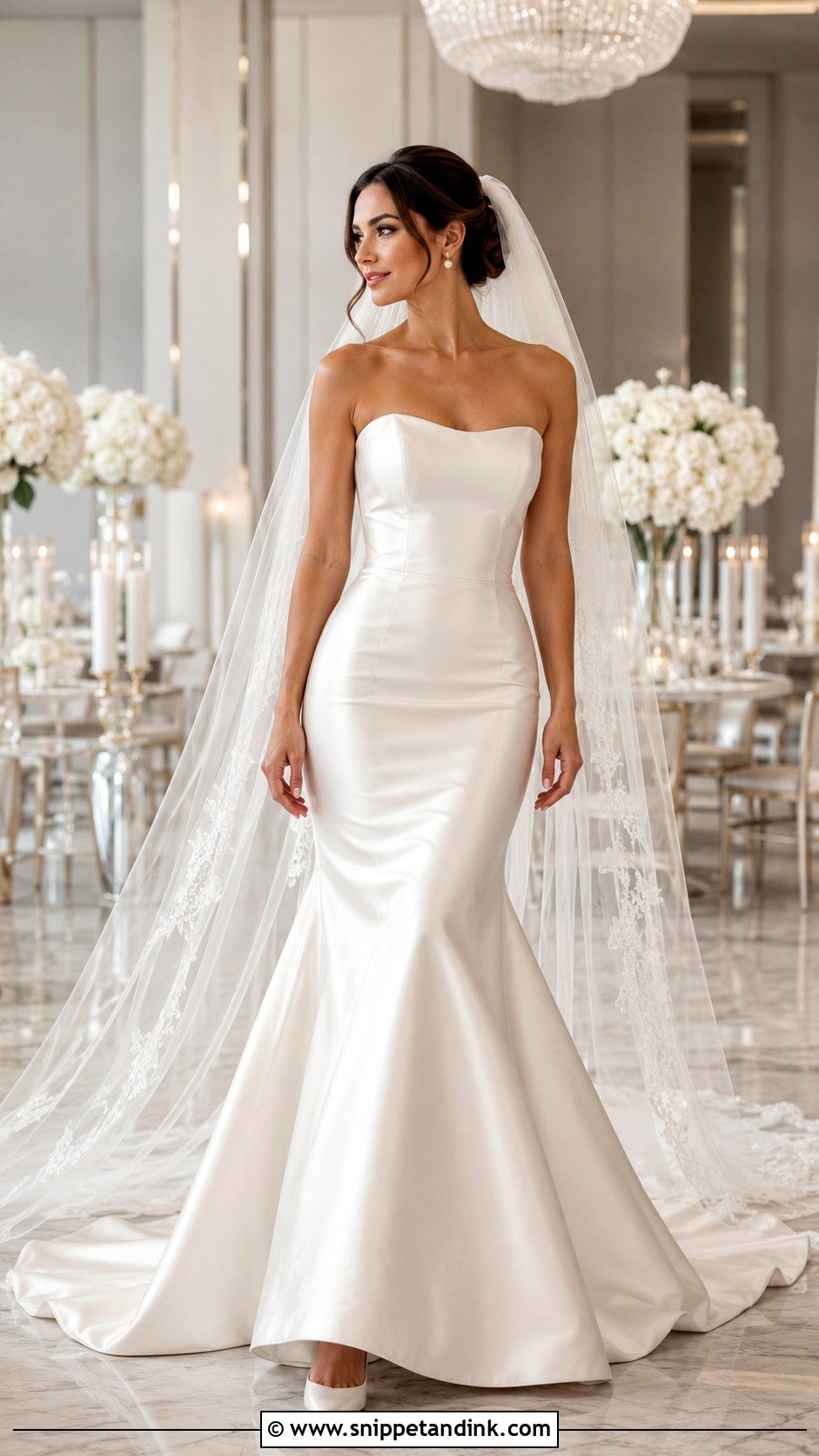 Strapless Satin Mermaid Wedding Gown - Snippet and Ink - 20 Mermaid Wedding Gowns