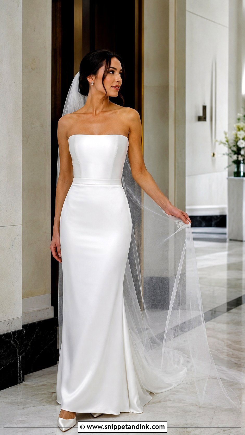 Strapless Satin Minimalist Wedding Dress - Snippet and Ink - 25 Minimalist Wedding Dress Ideas