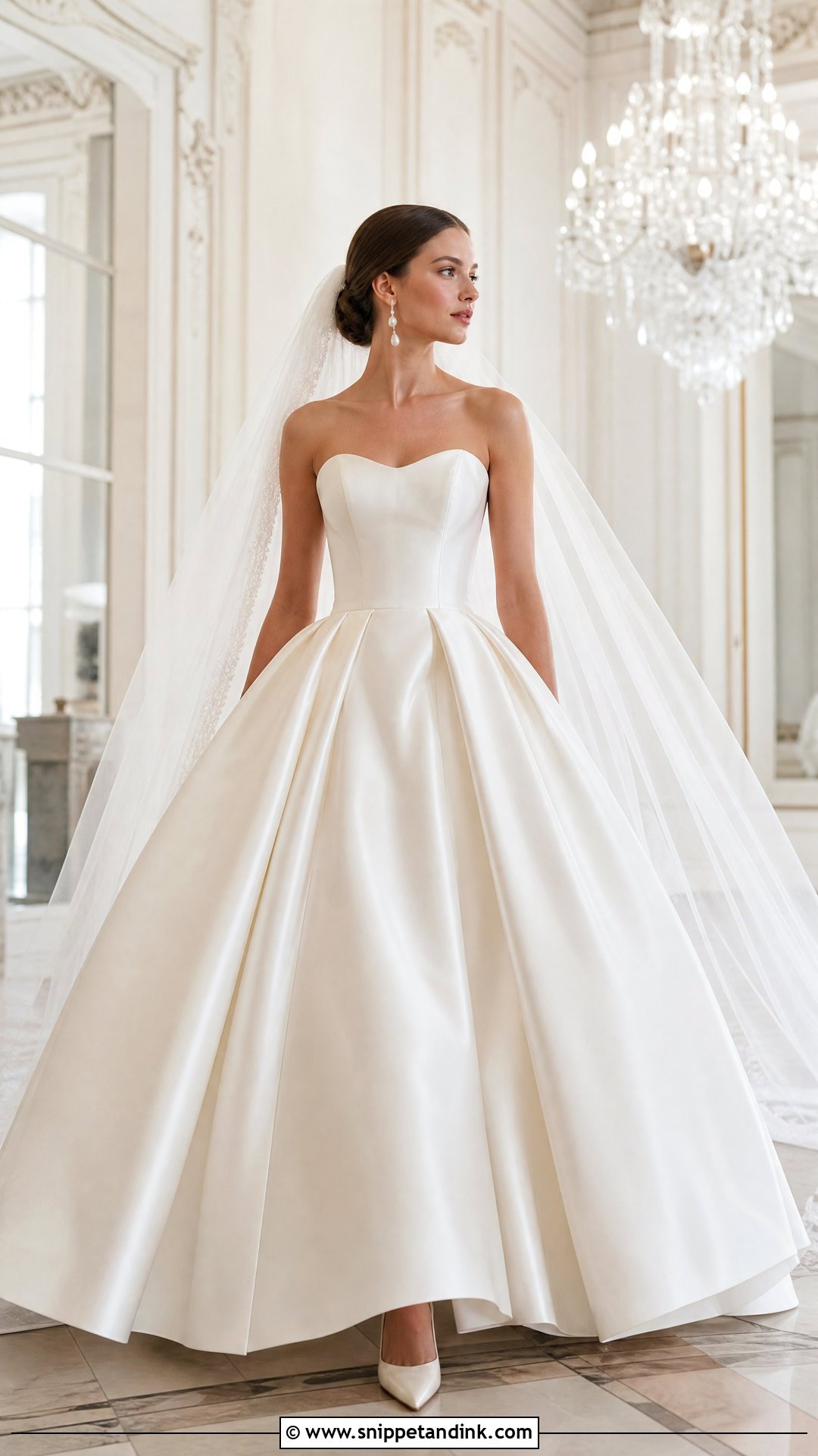 Strapless Satin Poofy Princess Wedding Dress - Snippet and Ink - 20 Poofy Wedding Dress Princesses Ideas