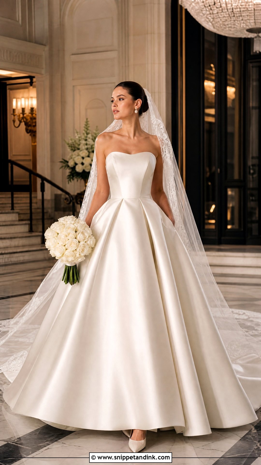 Strapless Satin Princess Ball Gown Wedding Dress - Snippet and Ink - 20 Princess Wedding Dresses Ball Gown Fairytale