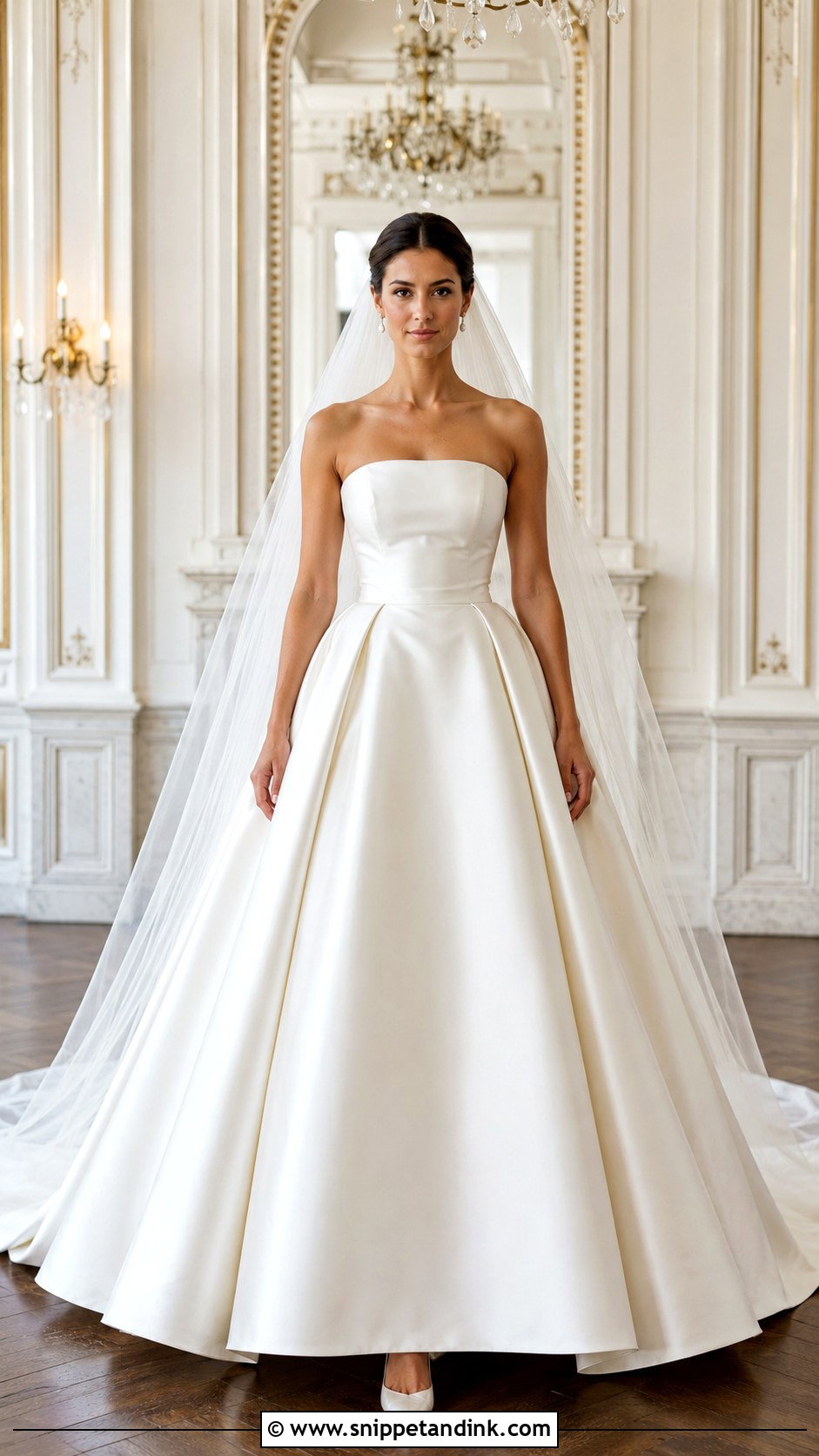 Strapless Satin Princess Bridal Gown - Snippet and Ink - 20 Princess Bridal Gown Ideas