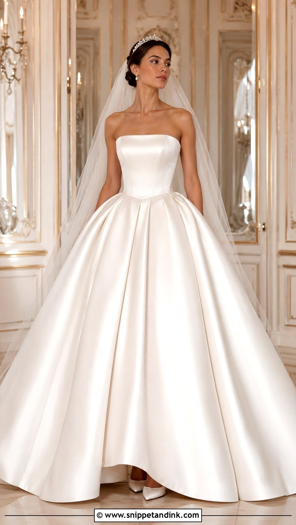 Strapless Satin Princess Wedding Dress - Snippet and Ink - 20 Big Poofy Princesses Wedding Dresses