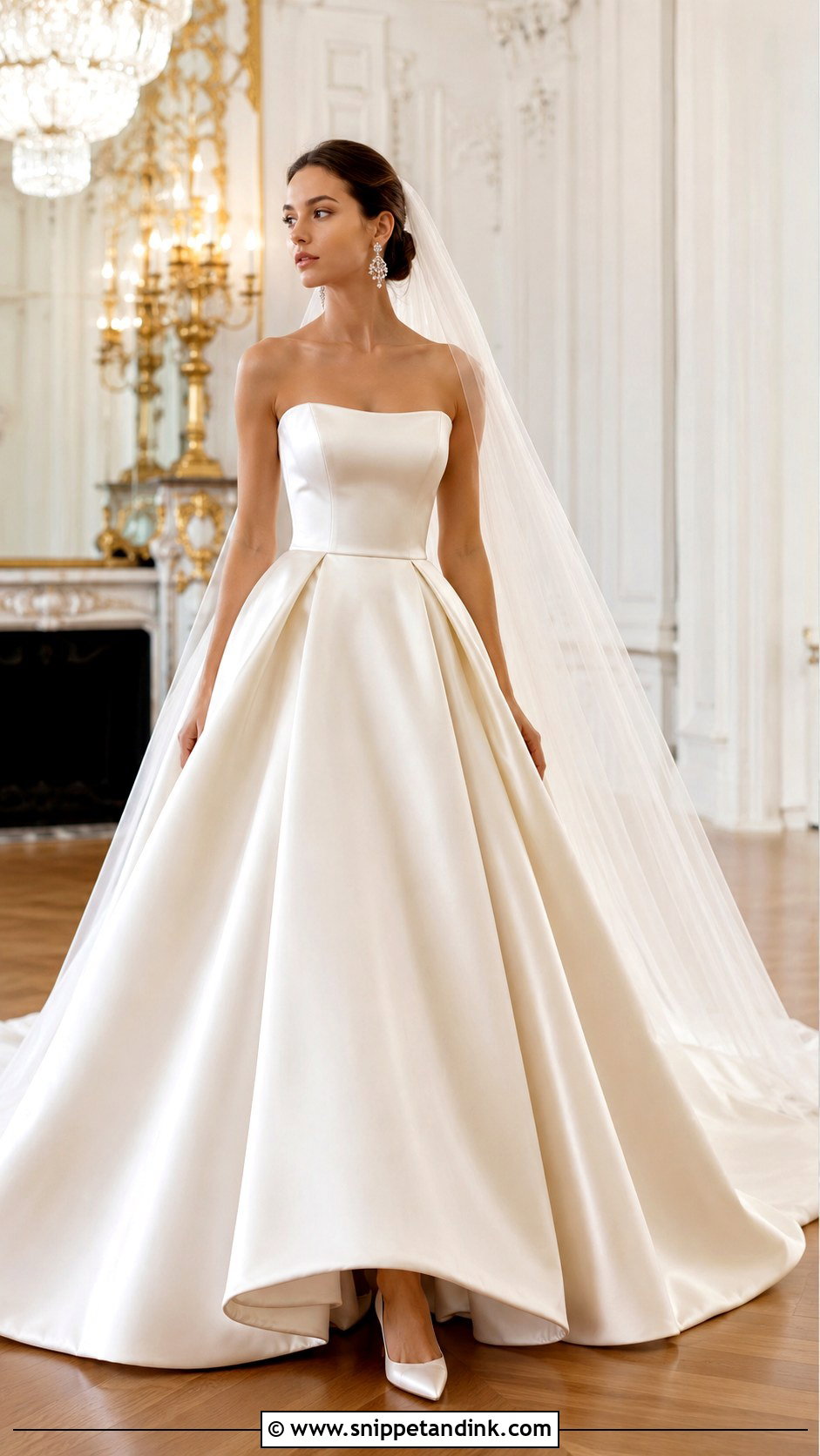 Strapless Satin Princess Wedding Dress - Snippet and Ink - 20 Big Princess Wedding Dresses