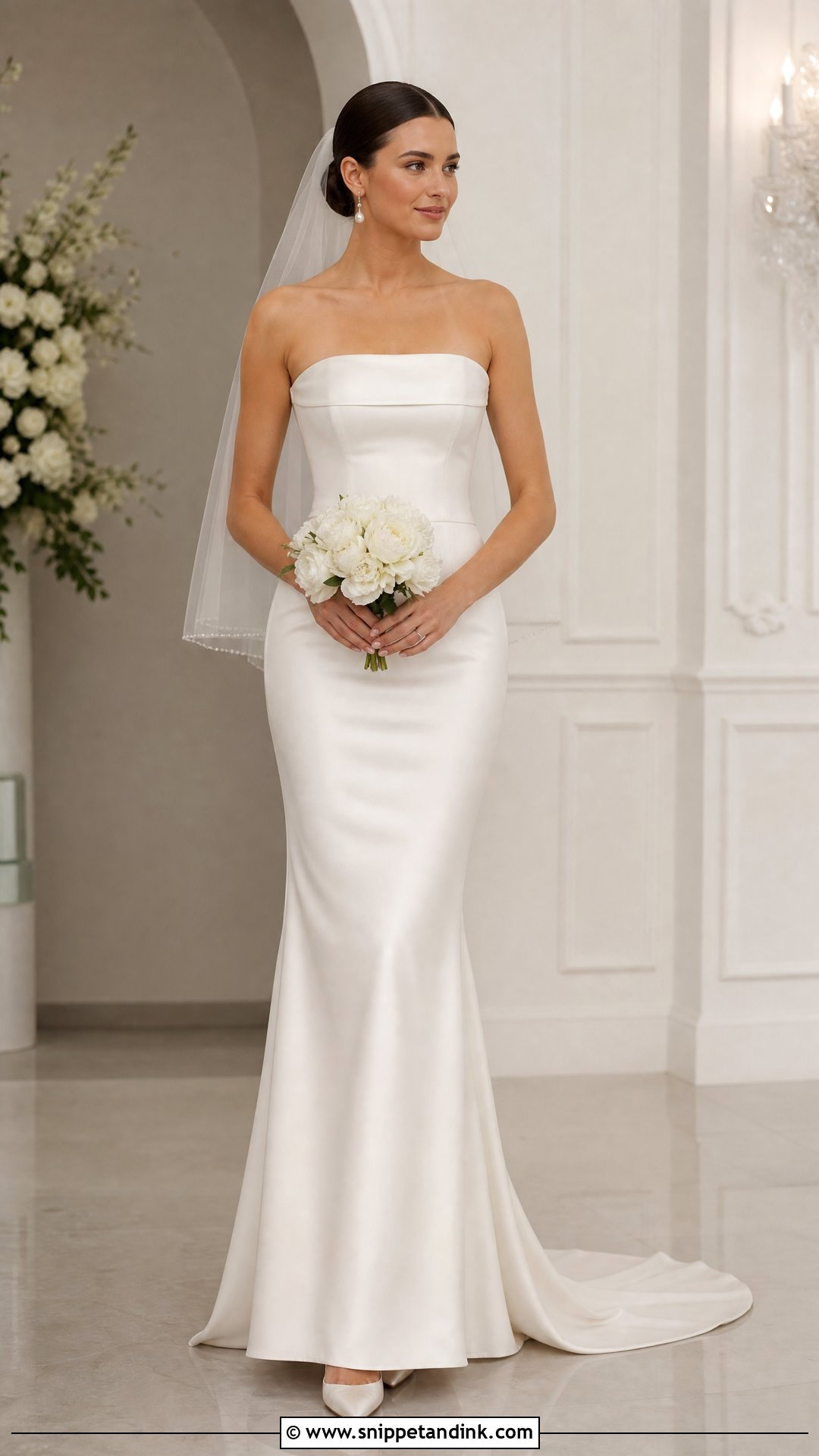Strapless Satin Sheath Wedding Dress - Snippet and Ink - 20 Satin Sheath Wedding Dress Ideas