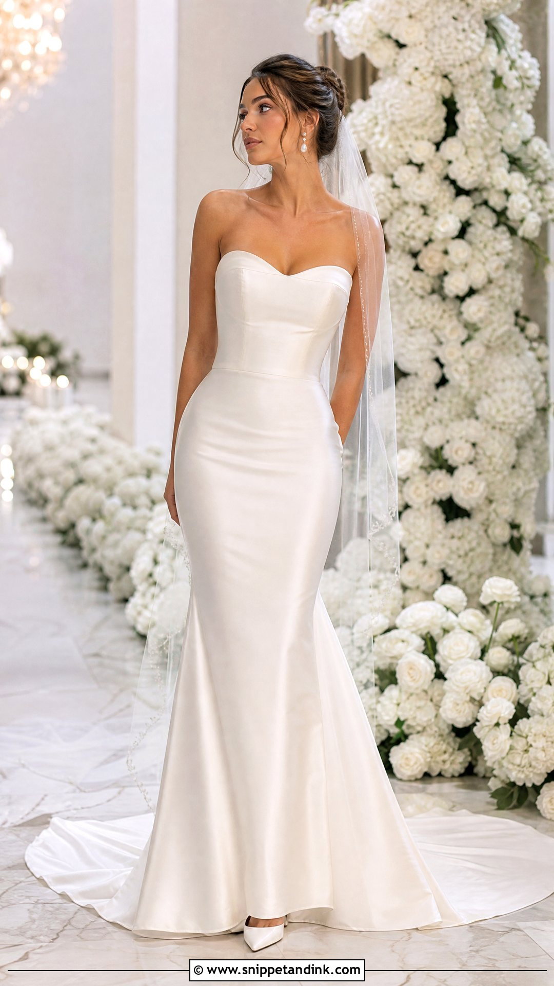 Strapless Satin Skin Tight Wedding Dress - Snippet and Ink - 20 Skin Tight Wedding Dress Ideas