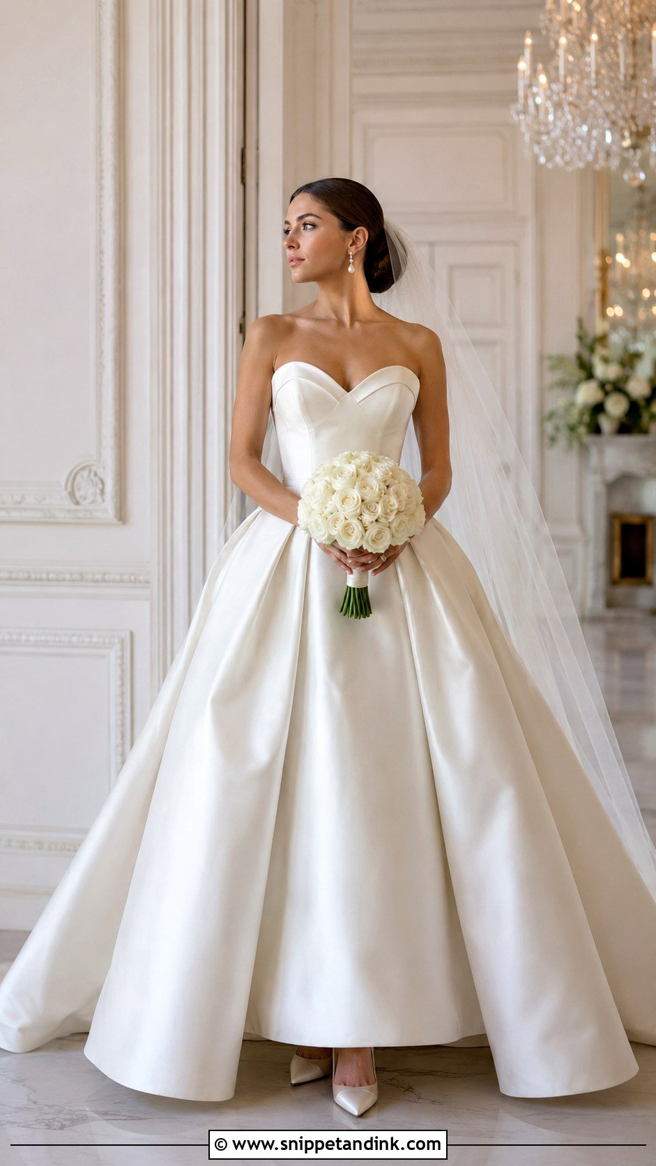 Strapless Satin Sweetheart Neckline Wedding Dress - Snippet and Ink - 20 Wedding Dresses Sweetheart Neckline