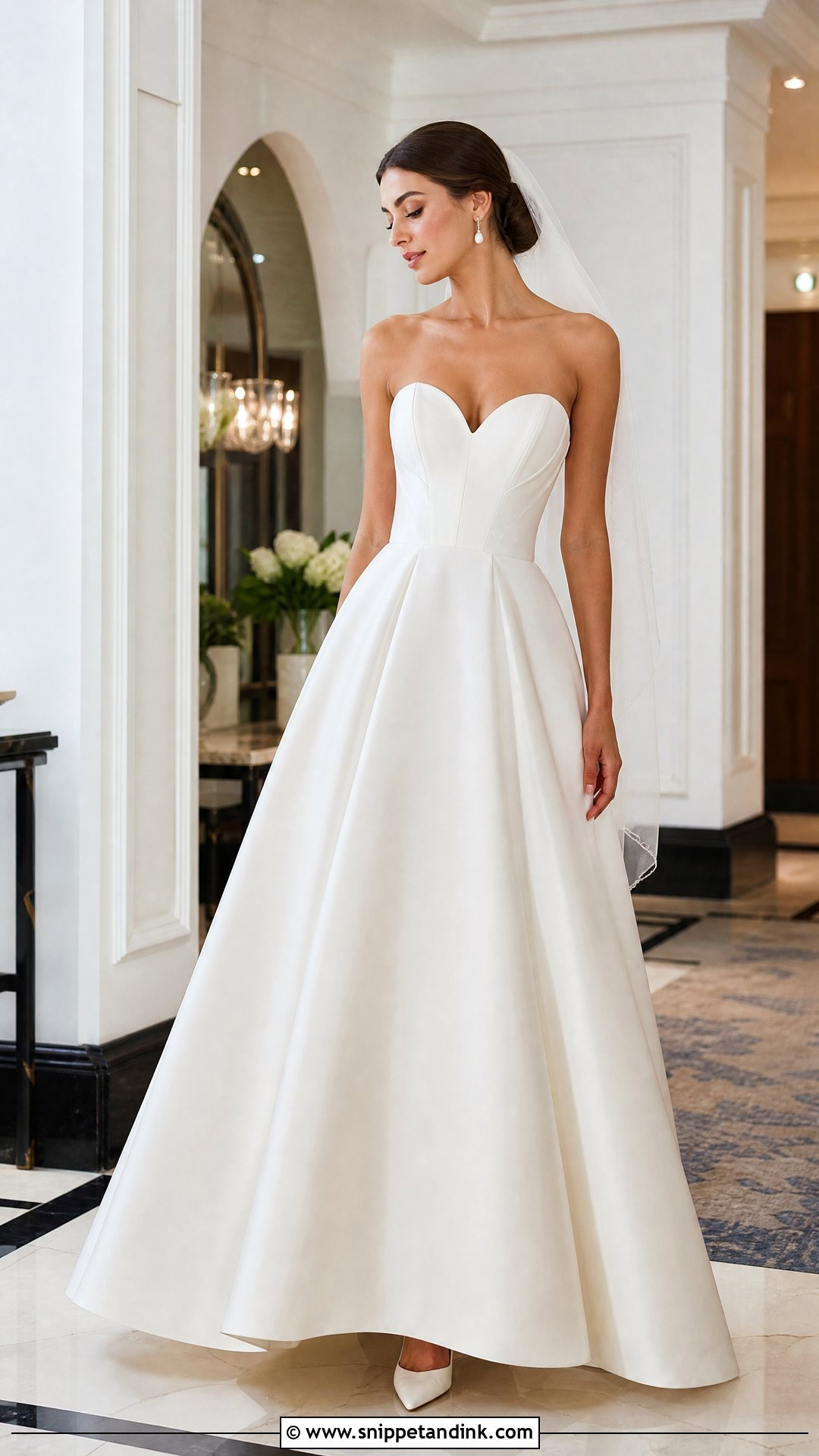 Strapless Satin Sweetheart Wedding Dress - Snippet and Ink - 20 Sweetheart Neck Wedding Dress Ideas
