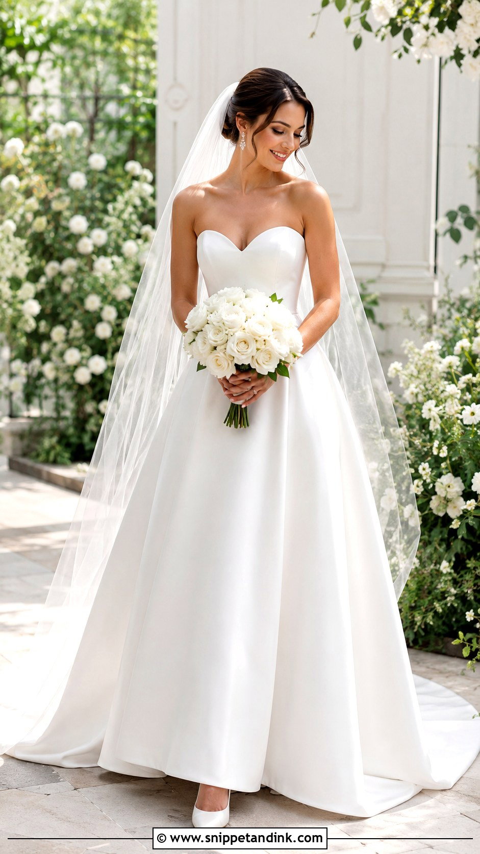 Strapless Satin Sweetheart Wedding Dress - Snippet and Ink - 20 Strapless Satin Wedding Dress Ideas