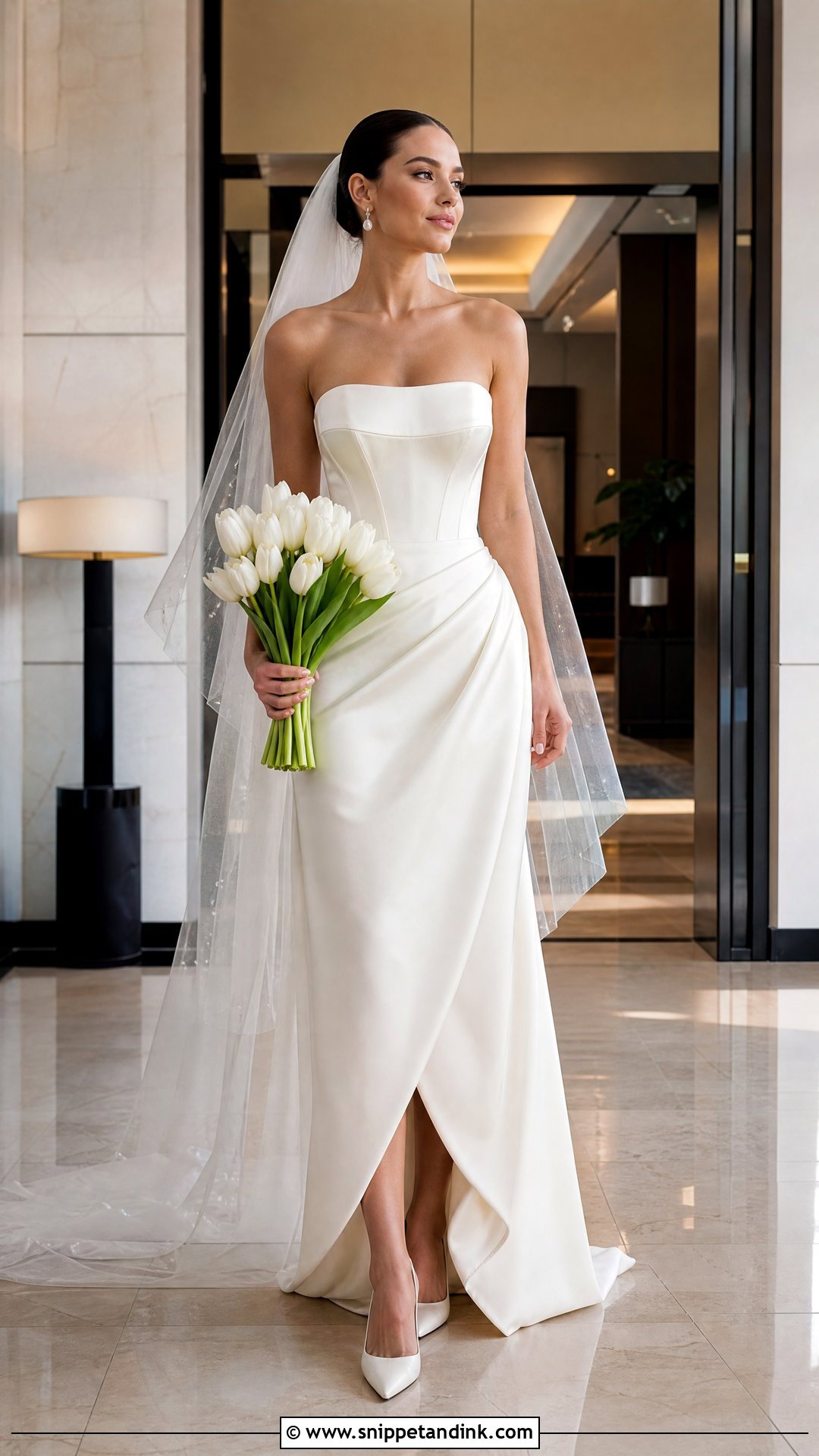 Strapless Satin Tulip Wedding Dress - Snippet and Ink - 20 Tulip Wedding Dress Ideas