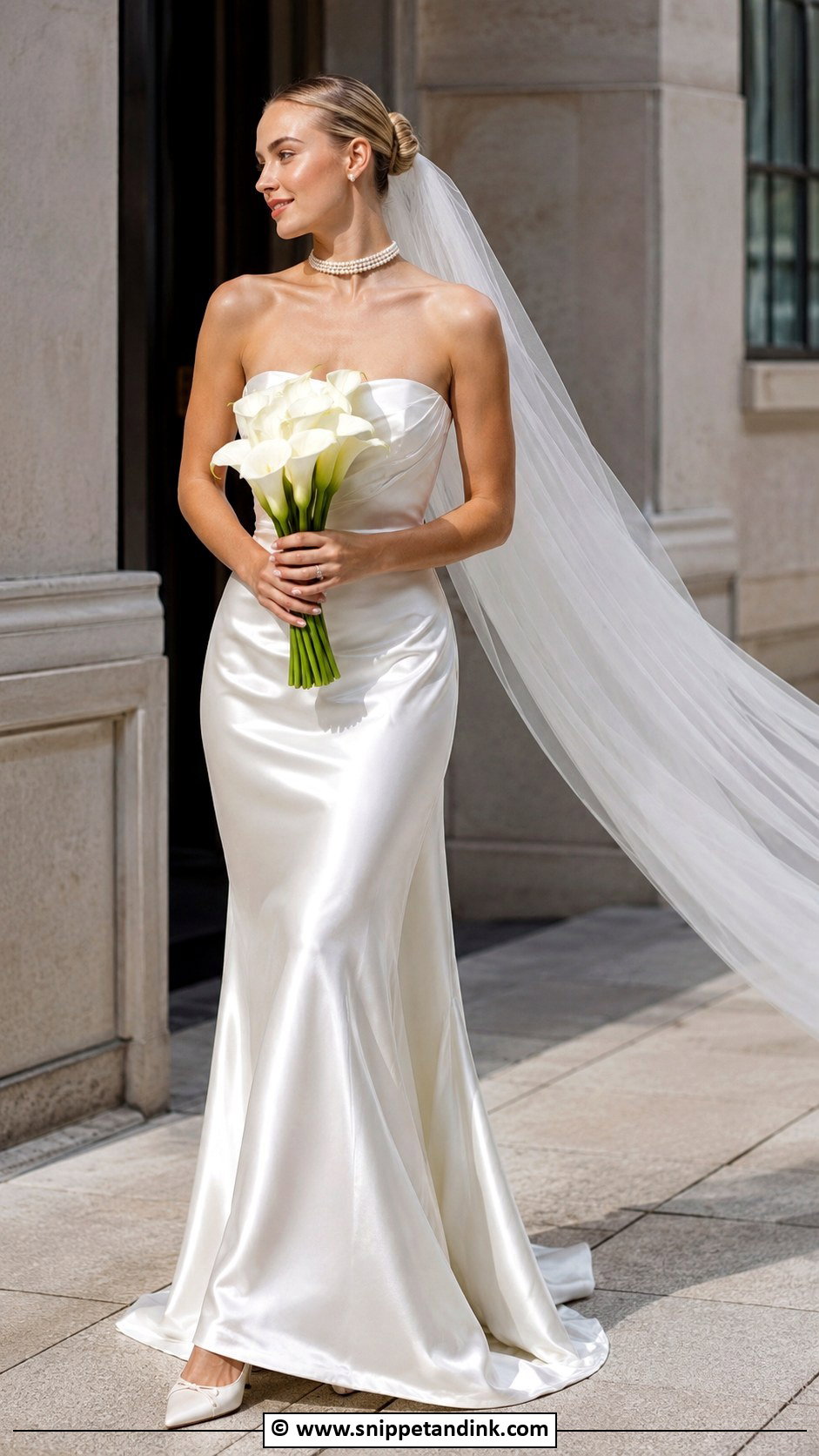 Strapless Satin Wedding Dress - Snippet and Ink - 25 Trendy Wedding Dresses