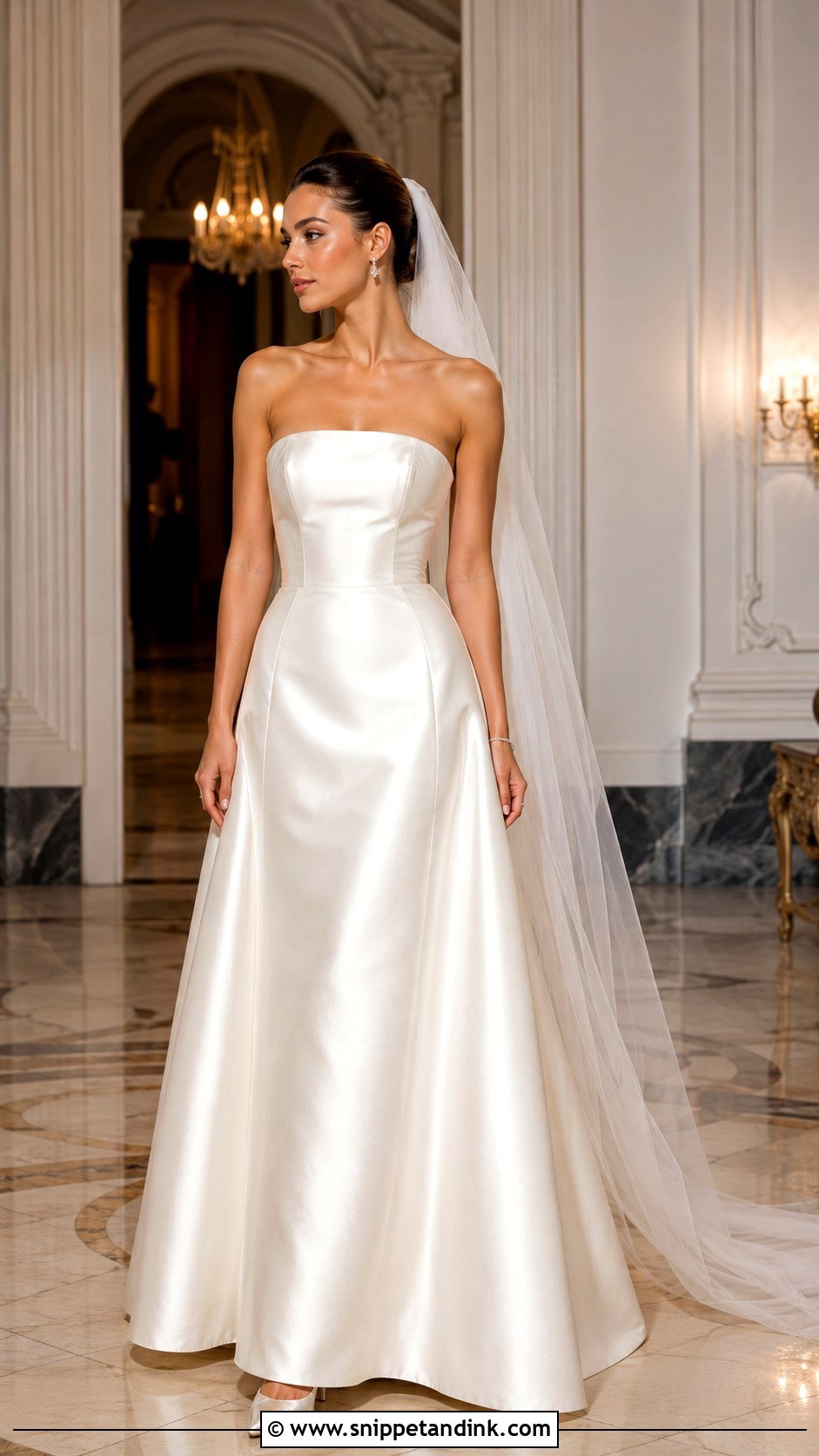 Strapless Satin Wedding Dress - Snippet and Ink - 30 Sleek Wedding Dress Ideas