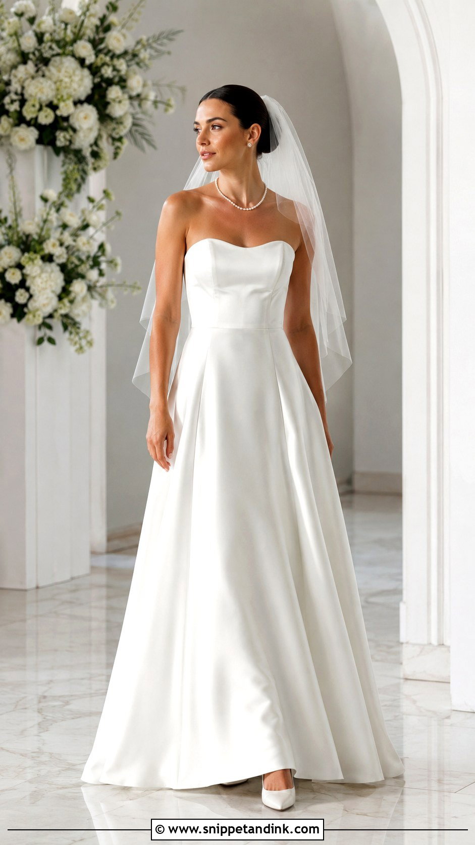 Strapless Satin Wedding Dress - Snippet and Ink - 20 Basic Wedding Dress Ideas