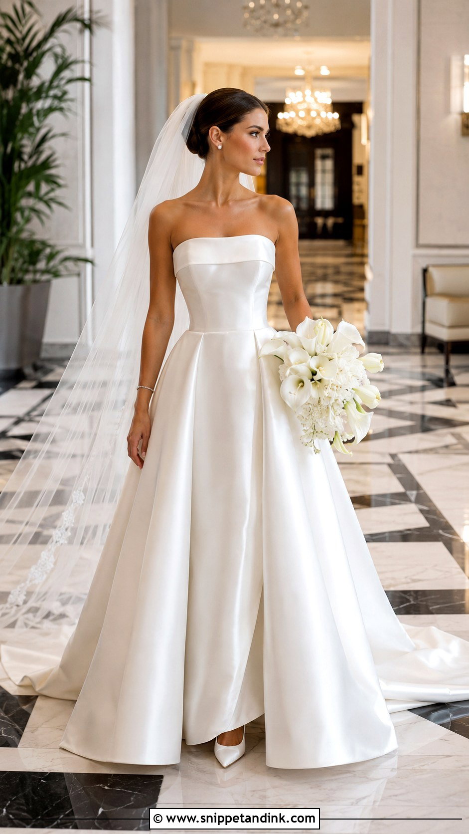 Strapless Satin Wedding Dress - Snippet and Ink - 20 Best Lady Wedding Dress Styles