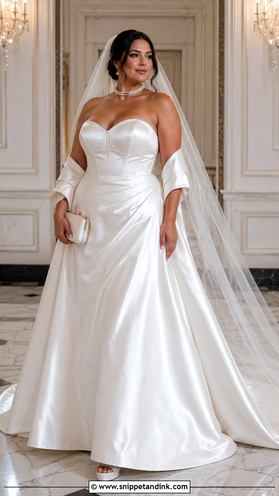 Strapless Satin Wedding Dress - Snippet and Ink - 20 Plus Wedding Dresses