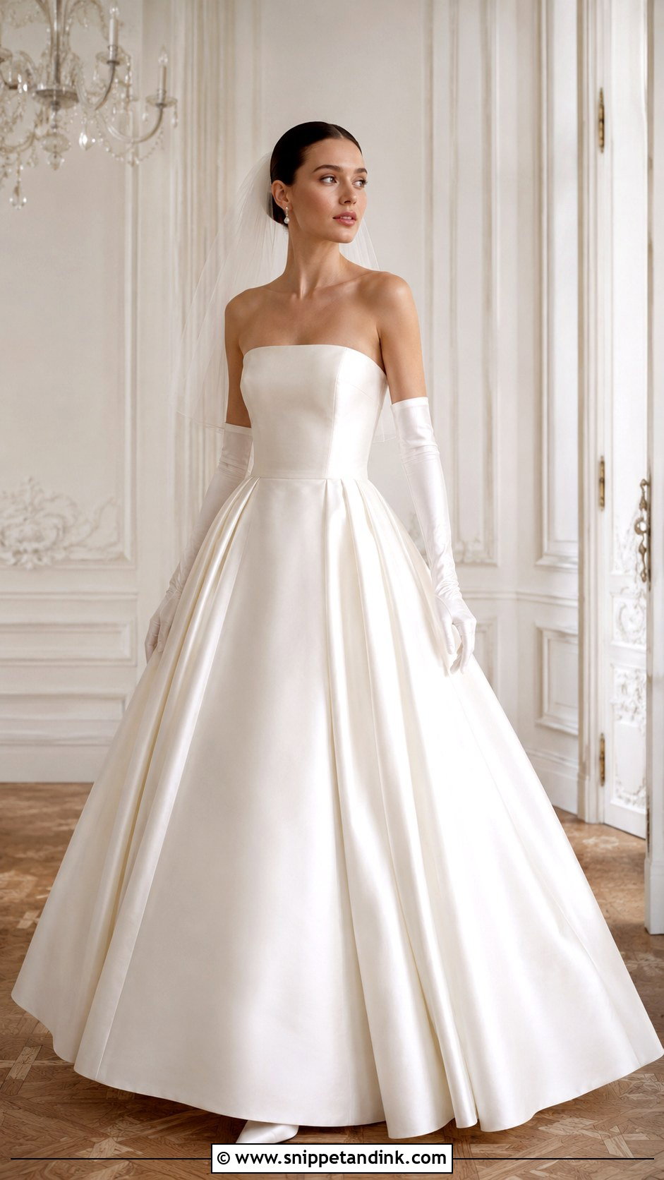 Strapless Satin Wedding Dress - Snippet and Ink - 20 Vintage Satin Wedding Dress Ideas