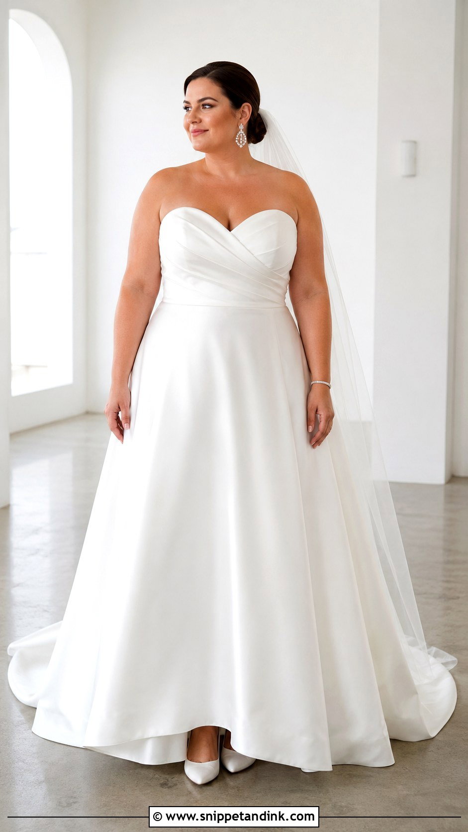 Strapless Satin Wedding Dress - Snippet and Ink - 20 Wedding Dresses for Plus Size Women