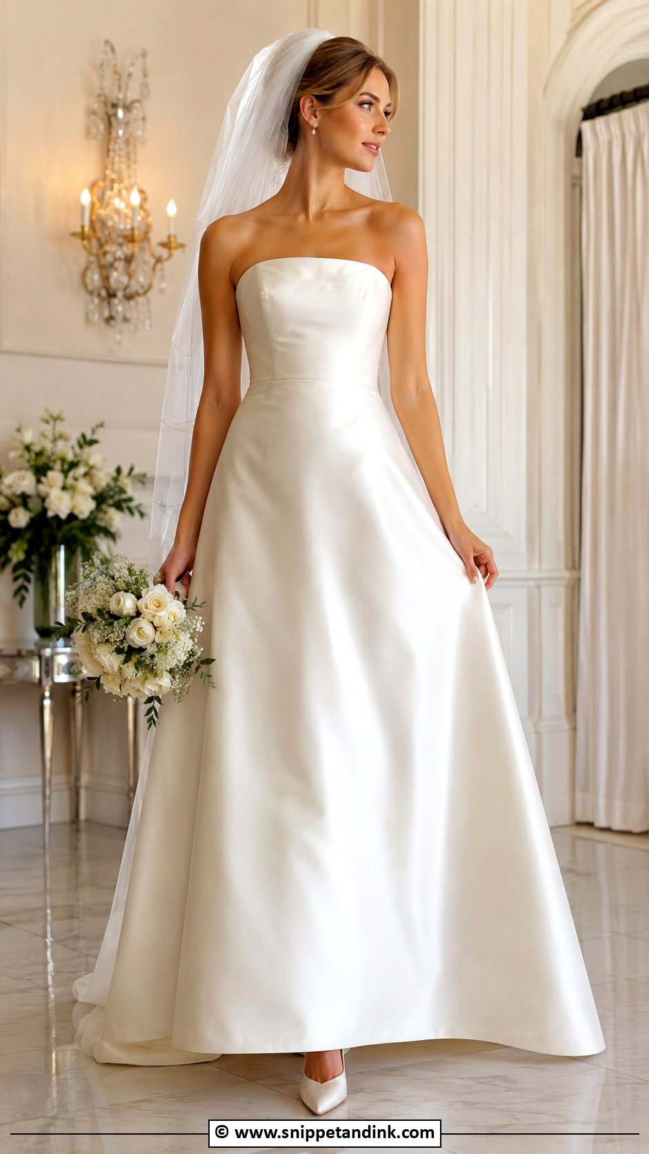 Strapless Satin Wedding Dress - Snippet and Ink - 30 2000s Wedding Dress Ideas