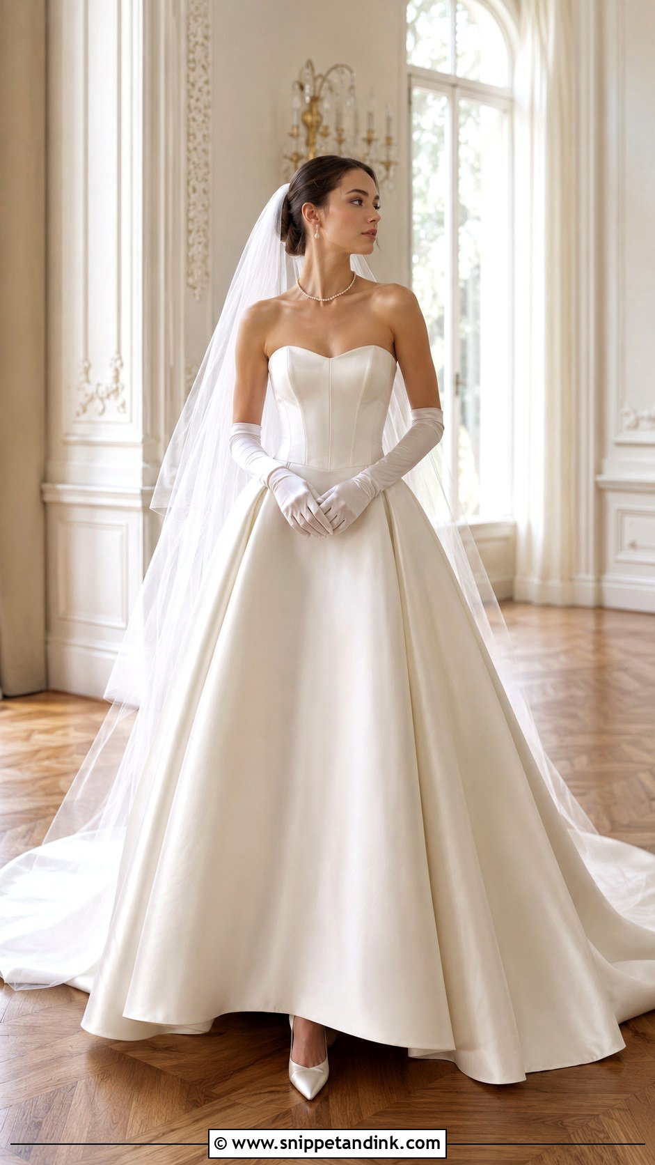 Strapless Satin Wedding Dress - Snippet and Ink - 20 American Wedding Dress Ideas