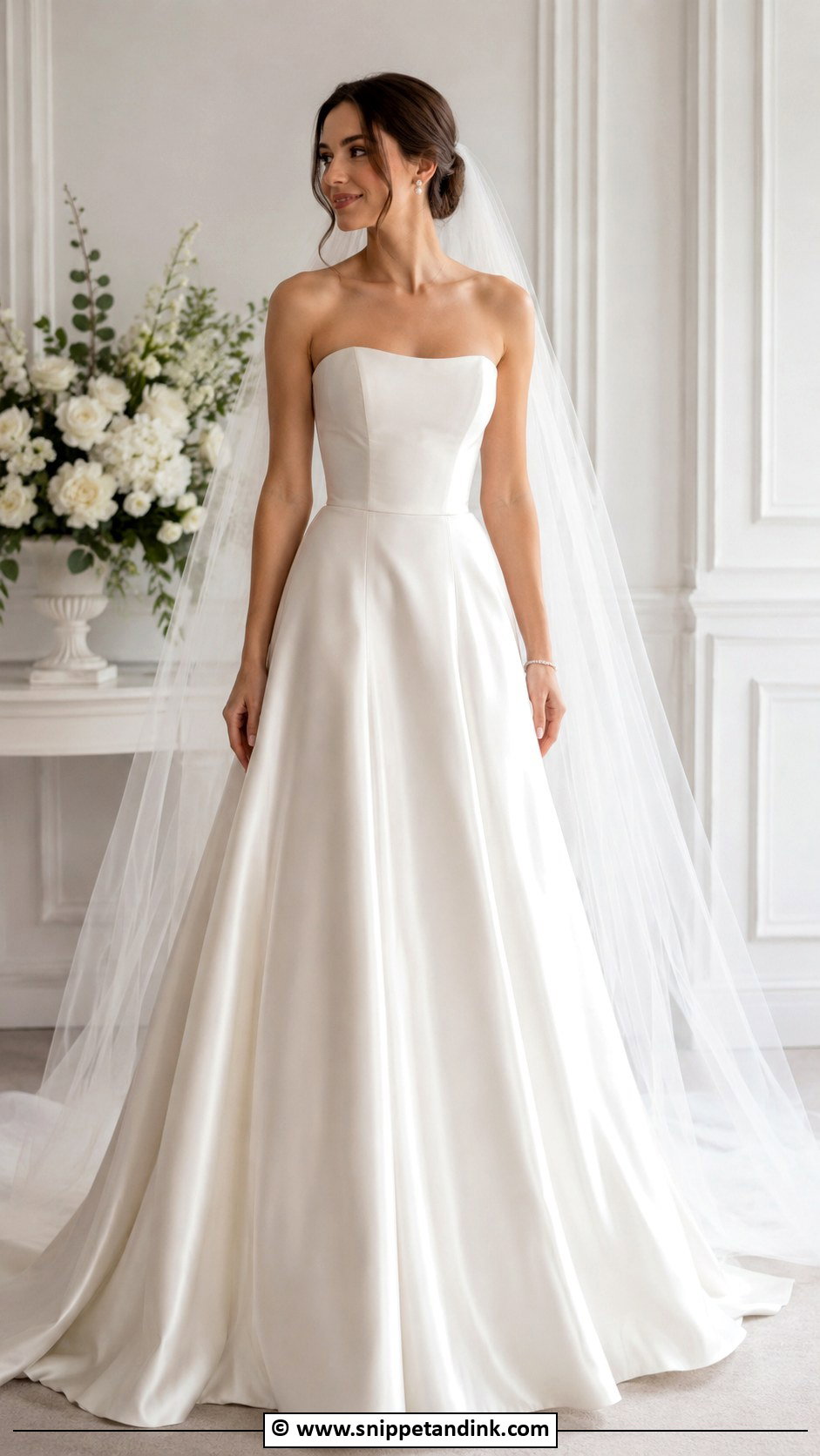 Strapless Satin Wedding Dress - Snippet and Ink - 30 Timeless Elegant Wedding Dress Ideas