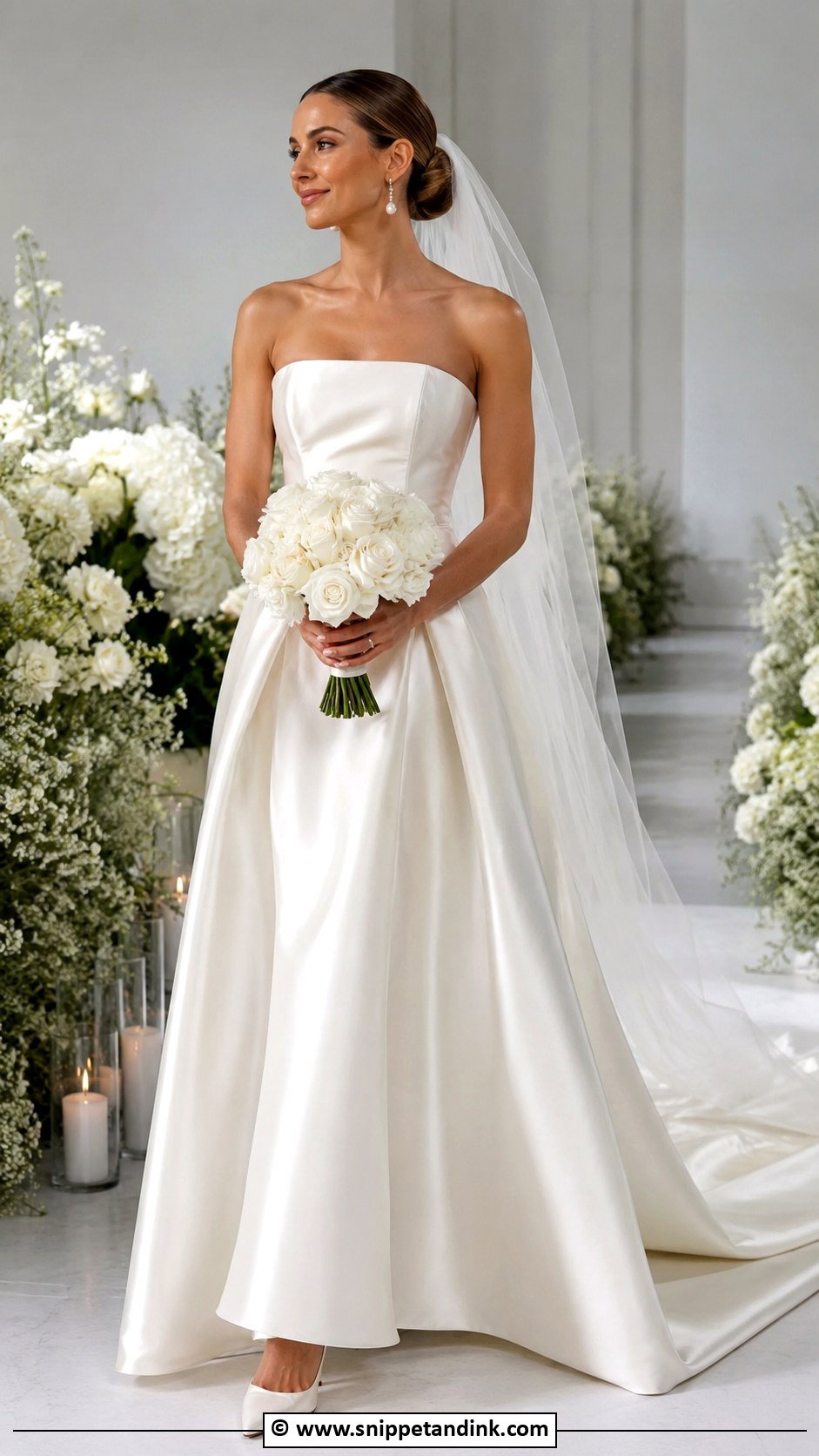 Strapless Satin Wedding Dress - Snippet and Ink - 30 Wedding Dress 2024 Ideas