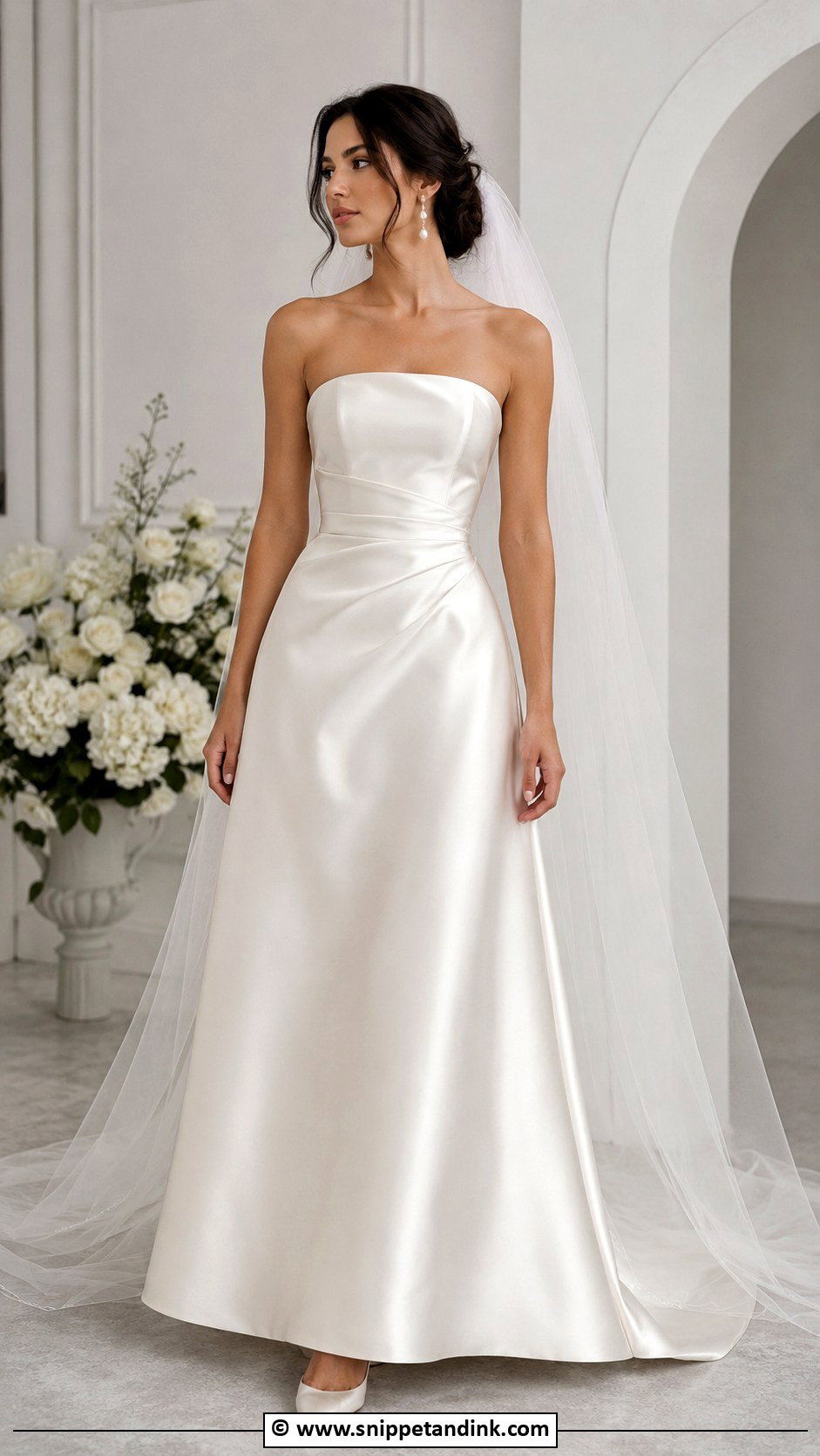 Strapless Satin Wedding Dress - Snippet and Ink - 30 Wedding Dresses 2024