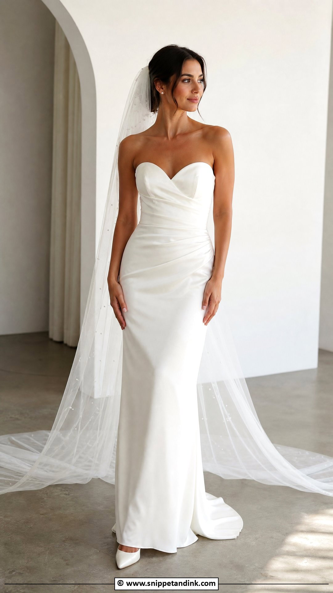 Strapless Satin Wedding Dress - Snippet and Ink - 35 Elegant Wedding Dress Ideas