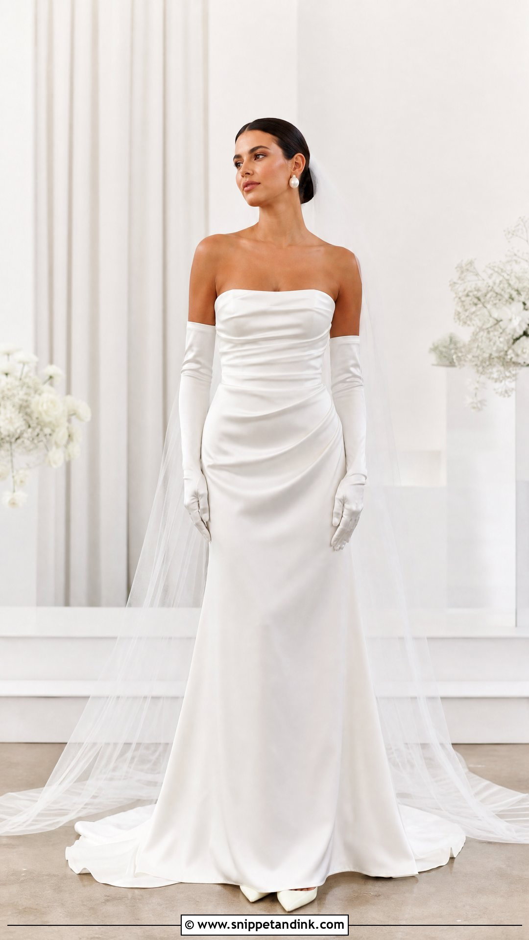 Strapless Satin Wedding Dress - Snippet and Ink - 25 Bridal Satin Dress Style Ideas