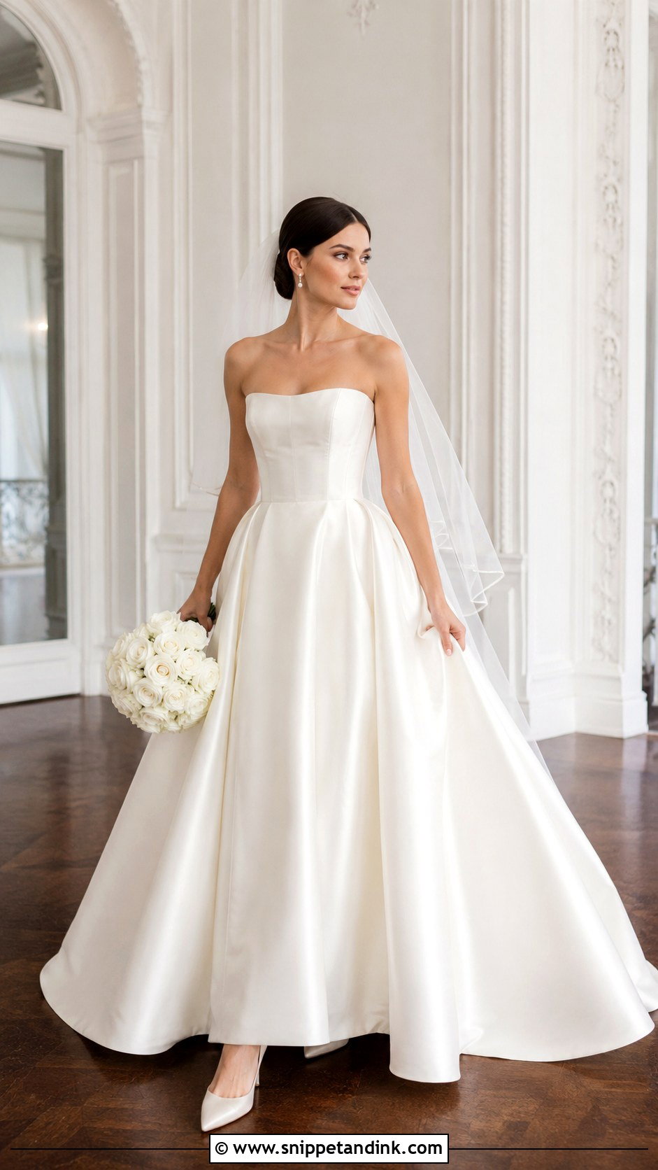 Strapless Satin Wedding Dress Ballgown - Snippet and Ink - 20 Elegant Wedding Dress Ballgown Ideas
