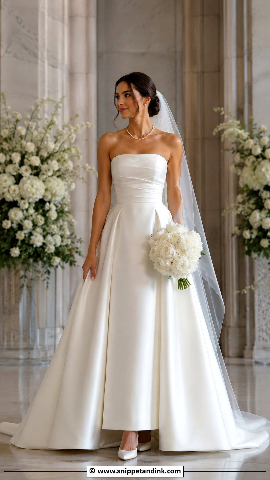 Strapless Satin Wedding Dress - Snippet and Ink - 25 Elegant Satin Wedding Dress Ideas