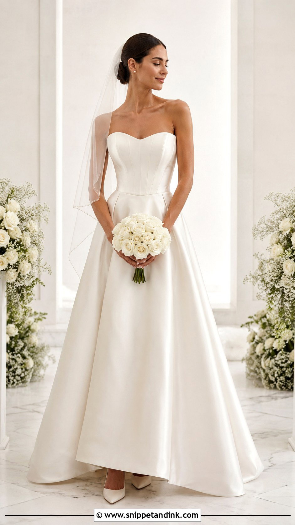 Strapless Satin Wedding Gown - Snippet and Ink - 20 Modern Wedding Gown Ideas