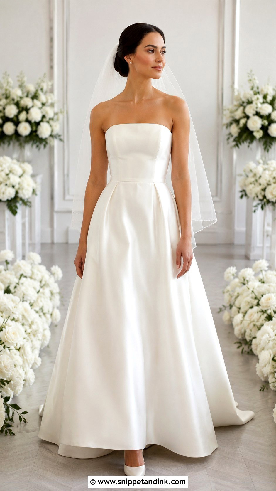 Strapless Satin Wedding Gown - Snippet and Ink - 30 Satin Wedding Gown Ideas