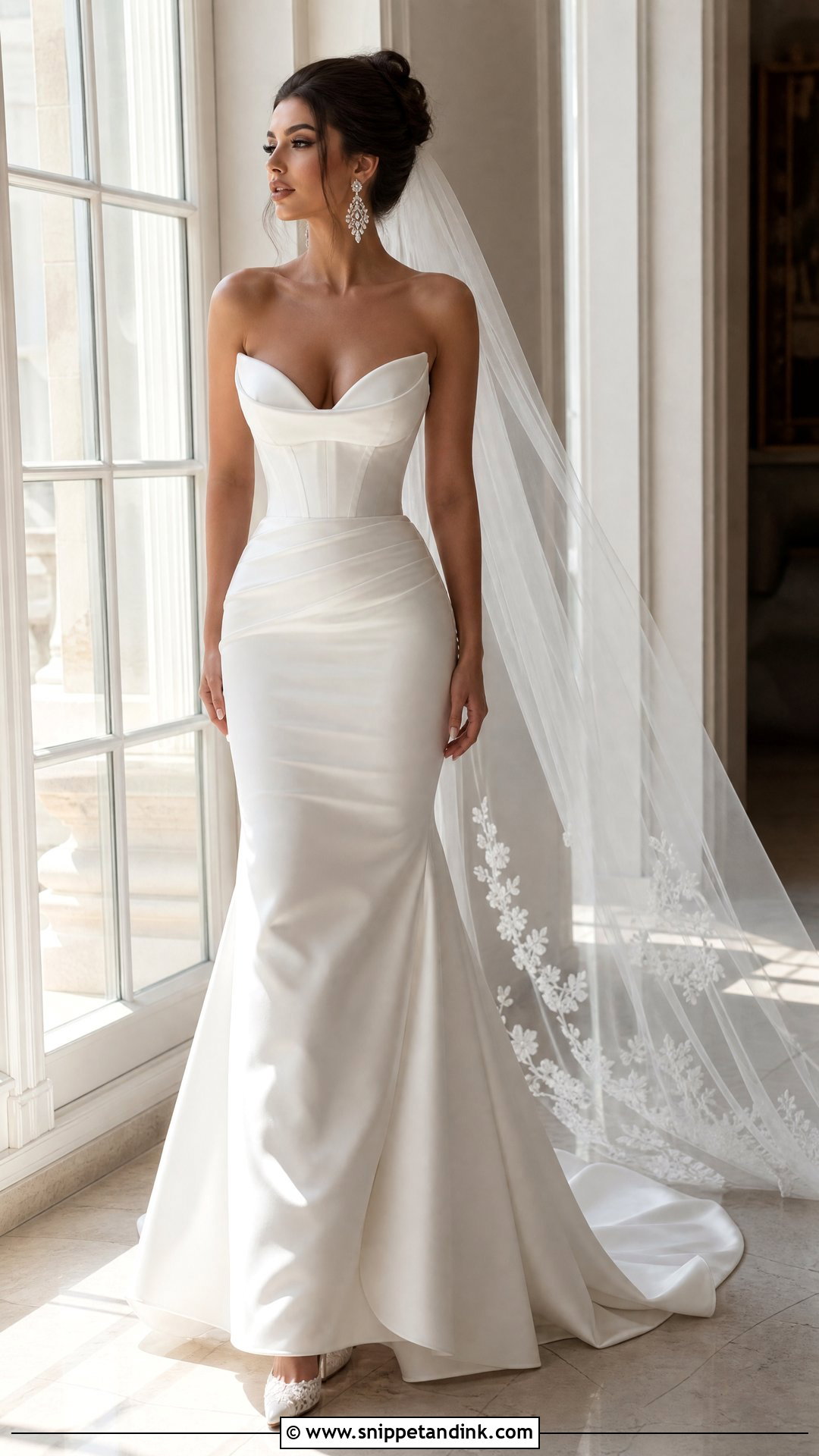Strapless Sculpted Soft Dramatic Wedding Dress - Snippet and Ink - 20 Soft Dramatic Wedding Dress Ideas